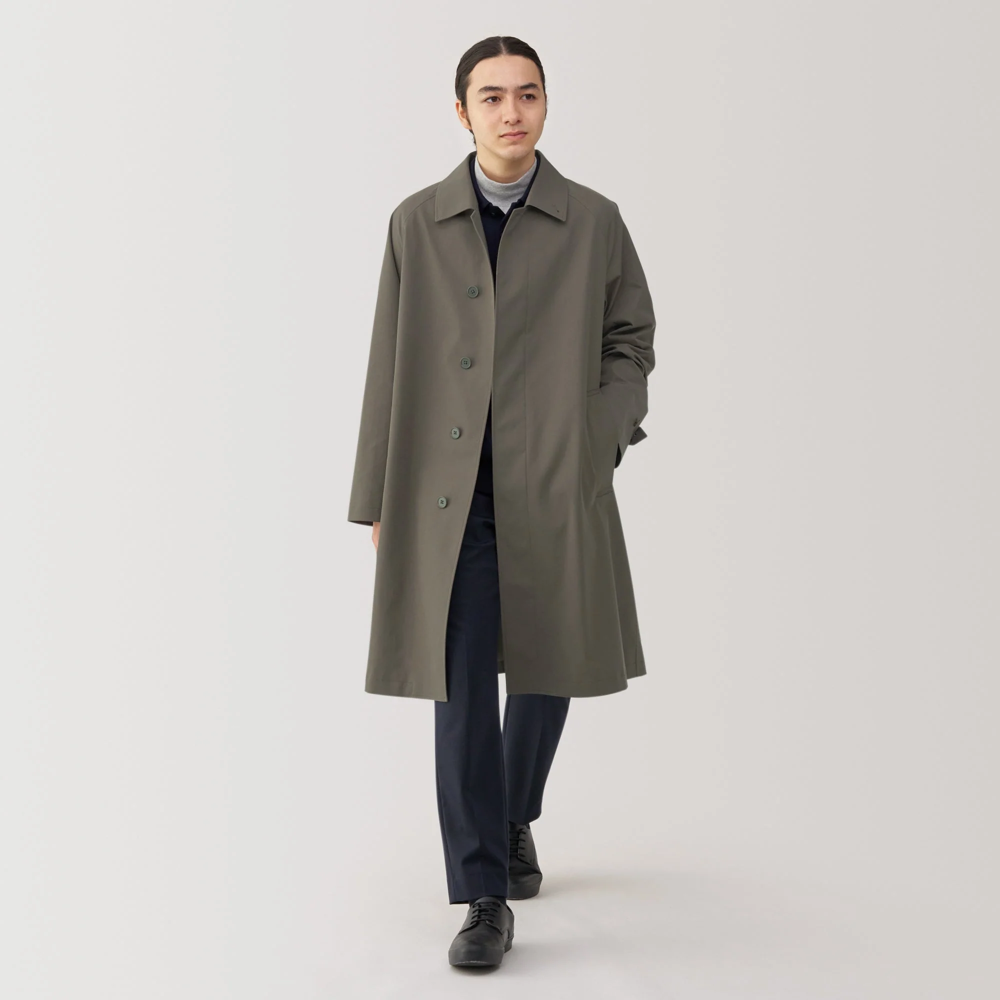 Men's Water Repellent Stand Fall Collar Coat - Image 3