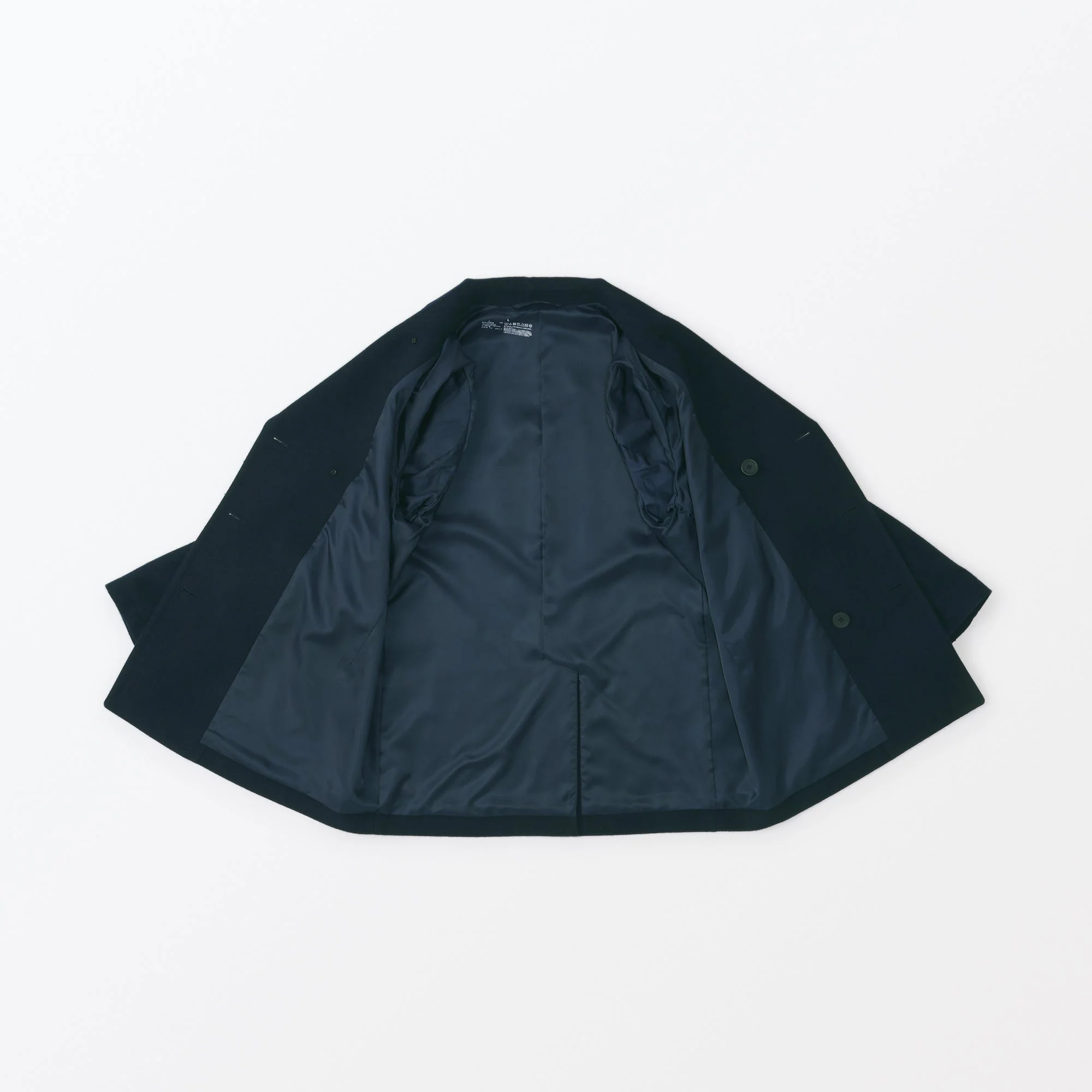 Men's Wool Blend Pea Coat - Dark Navy - Image 11