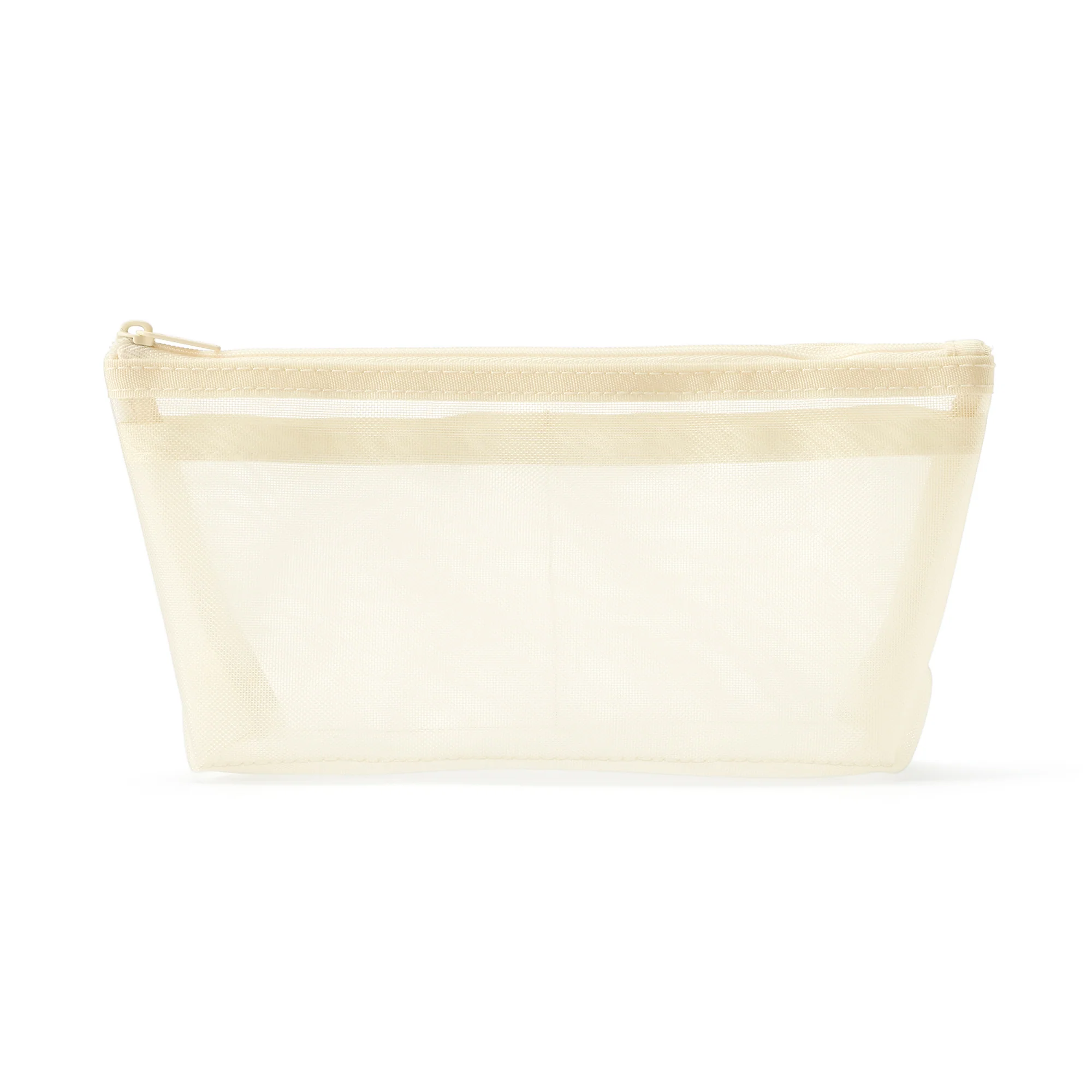 Nylon Mesh Pen Case with Gusset Tall - Ivory