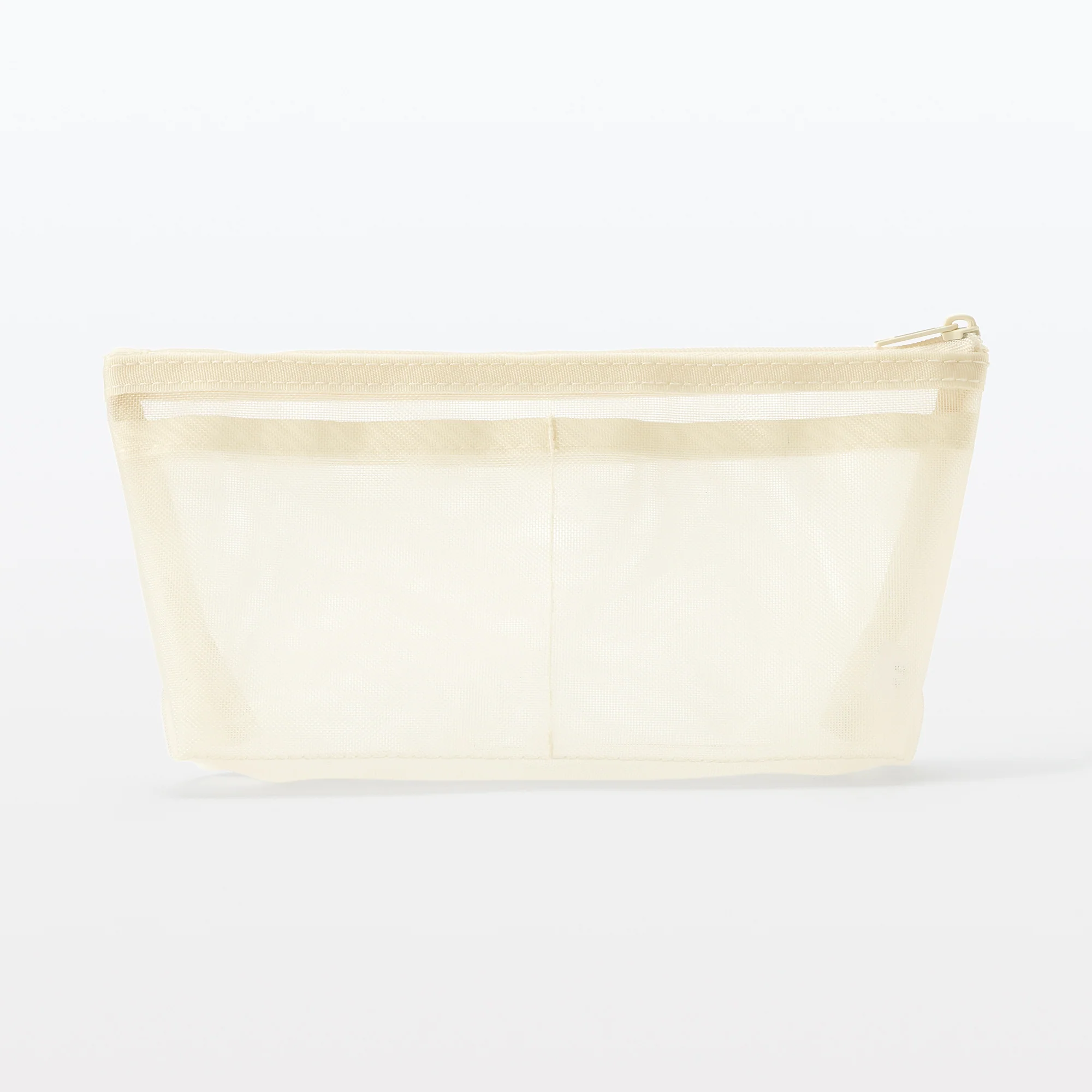 Nylon Mesh Pen Case with Gusset Tall - Ivory - Image 2