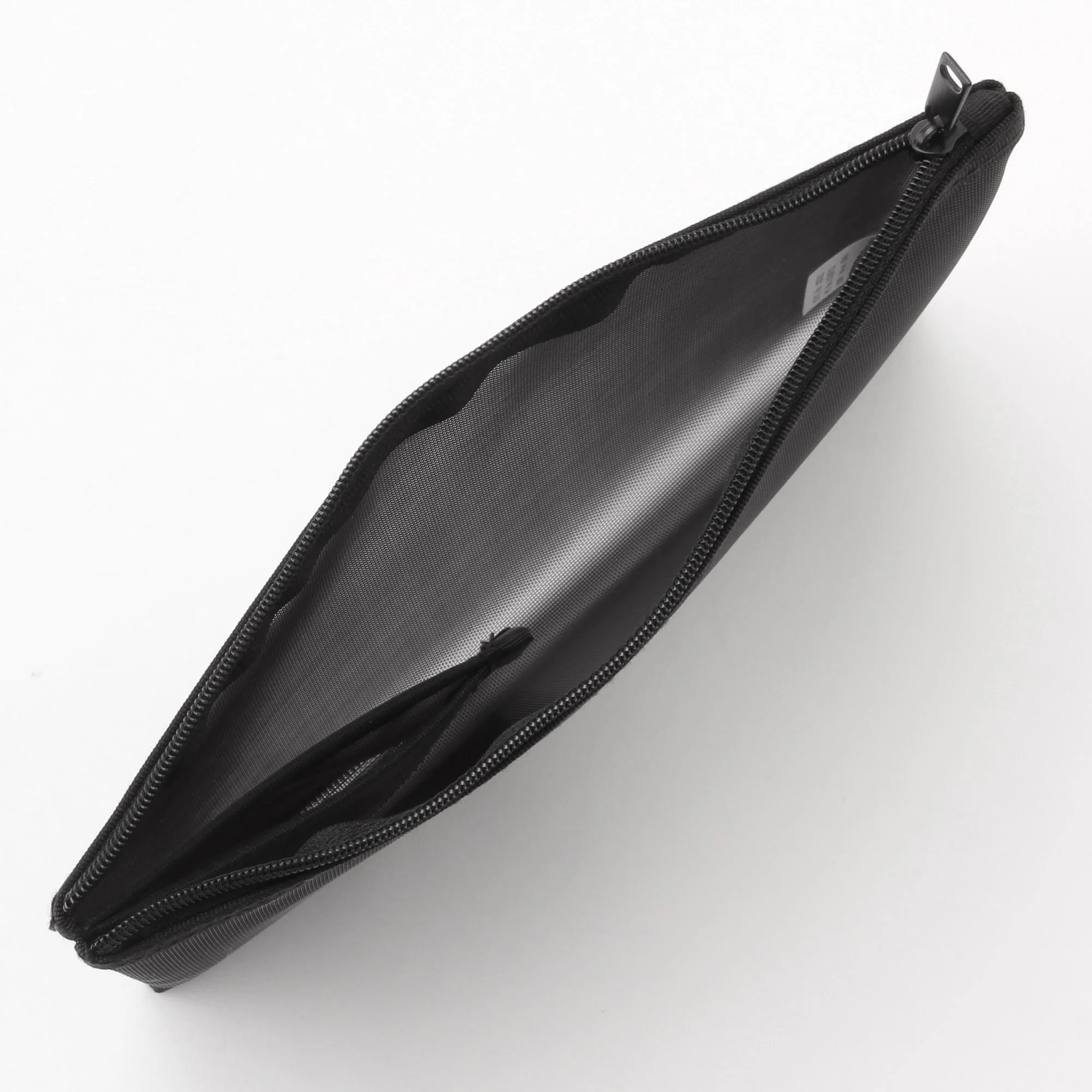 Nylon Mesh Pouch with Pocket - B6 - Black - Image 3