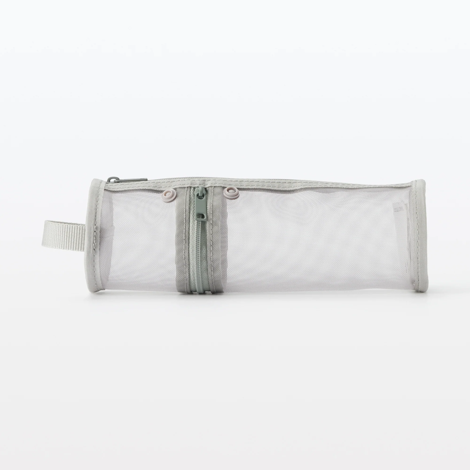 Nylon Mesh Vertical/Horizontal Pen Case Thin - Grey - Image 3