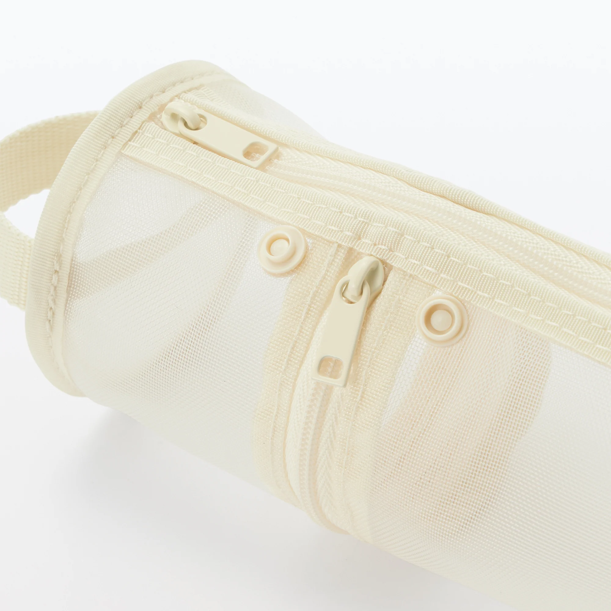 Nylon Mesh Vertical/Horizontal Pen Case Thin - Ivory - Image 5
