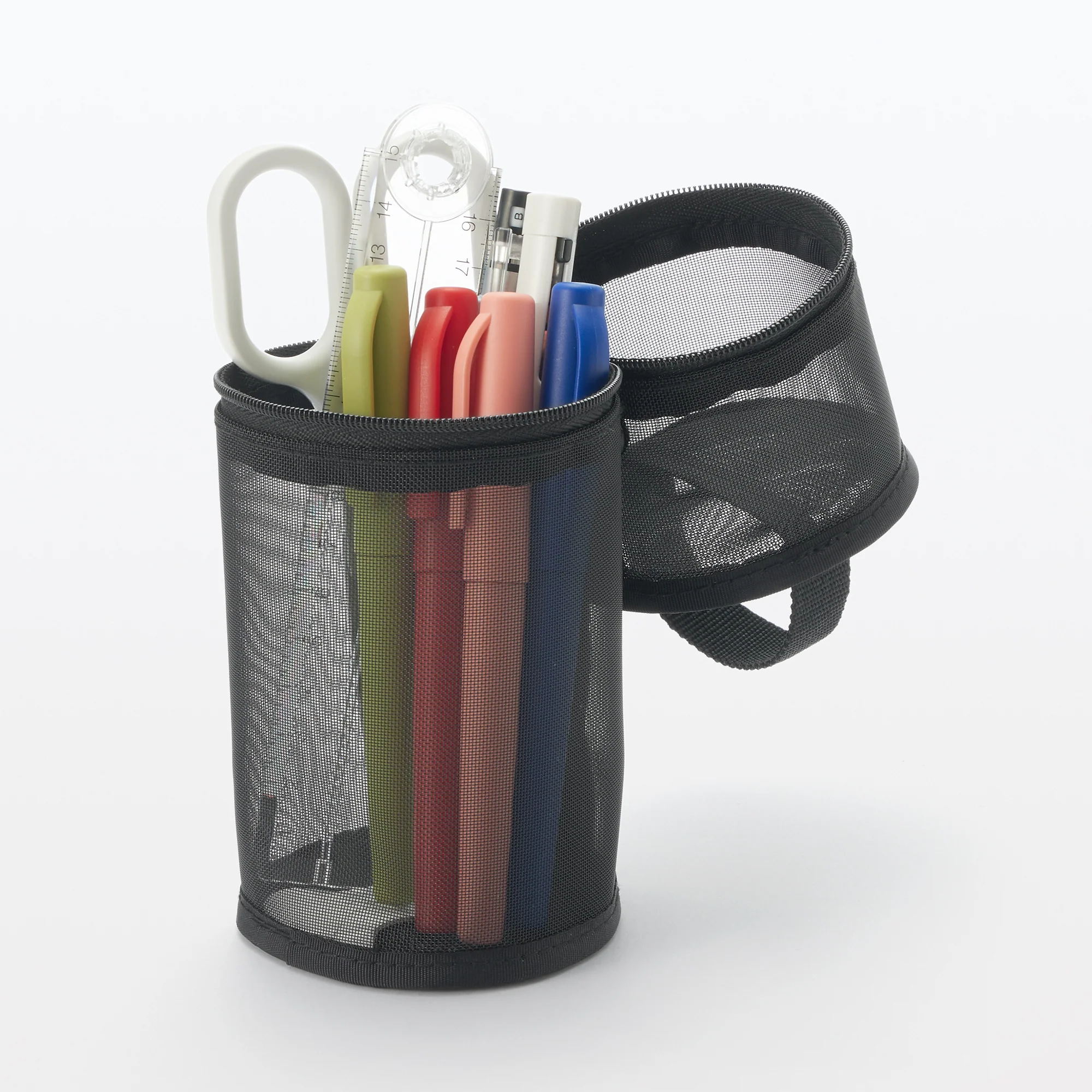 Nylon Mesh Vertical/Horizontal Pen Case Wide - Black