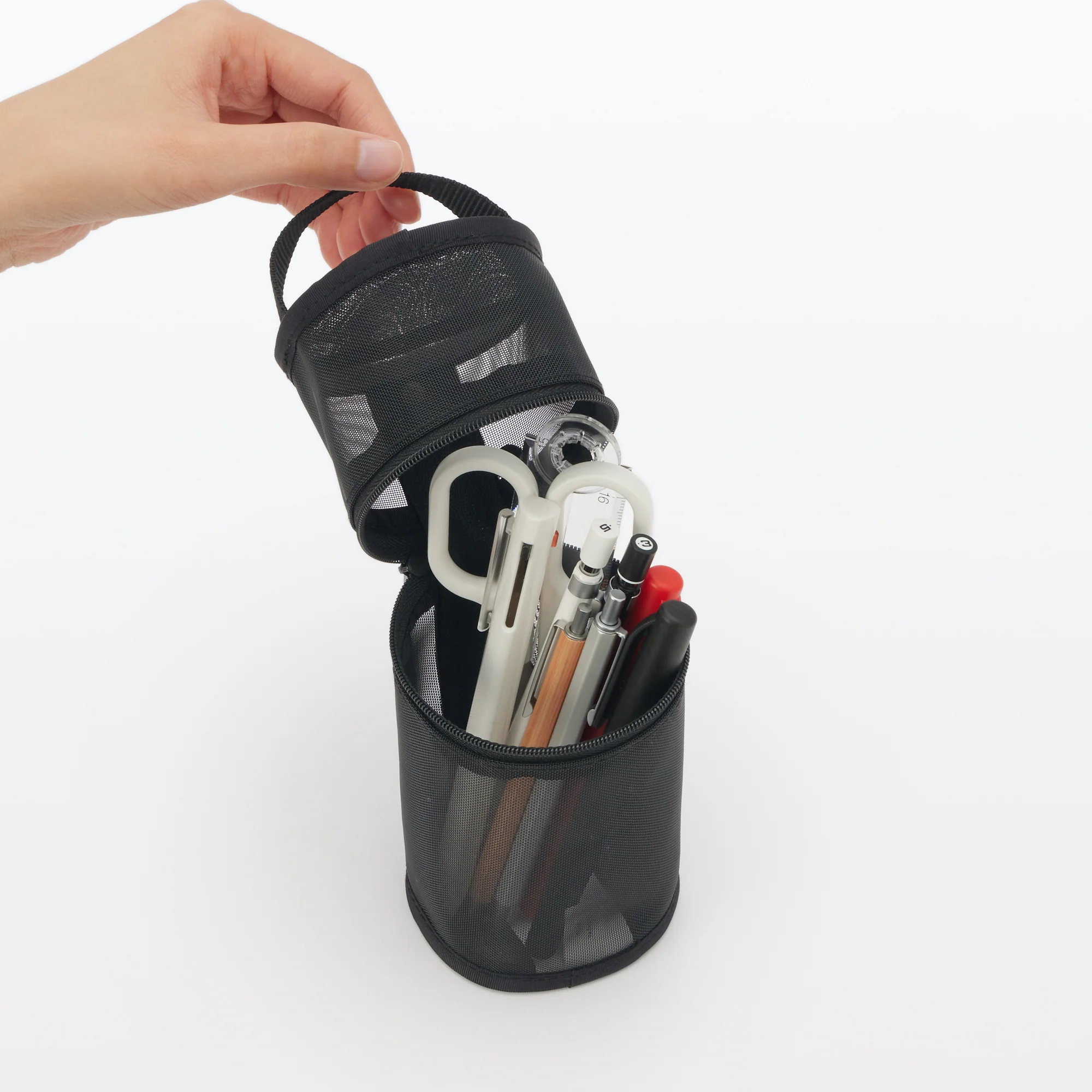 Nylon Mesh Vertical/Horizontal Pen Case Wide - Black - Image 7