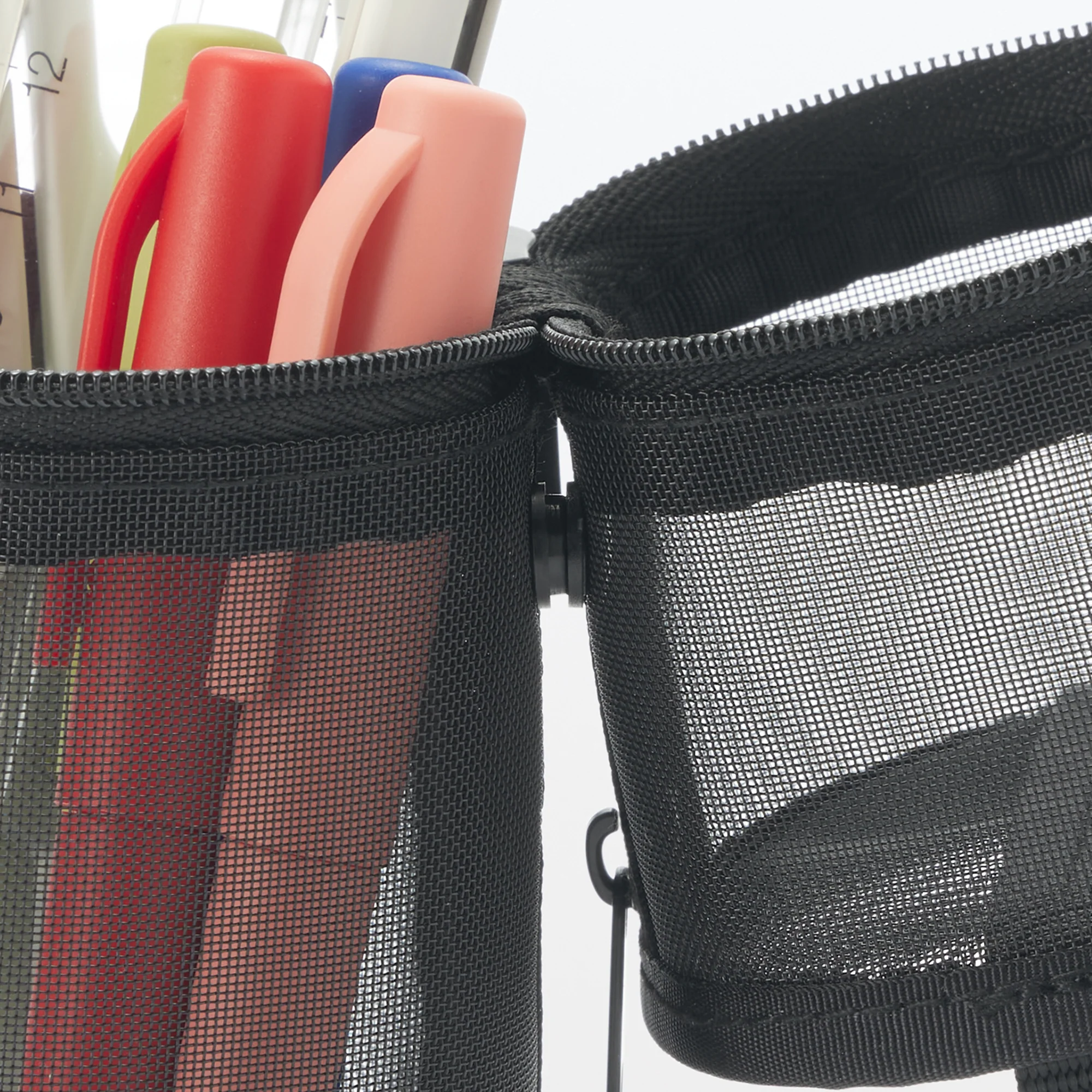 Nylon Mesh Vertical/Horizontal Pen Case Wide - Black - Image 8