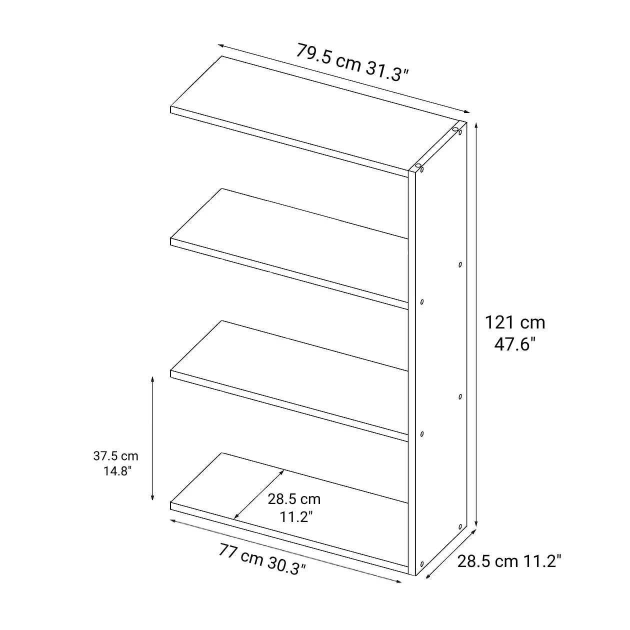 Additional Stacking Shelf - Oak - Wide Type - 3 Tiers - Image 5