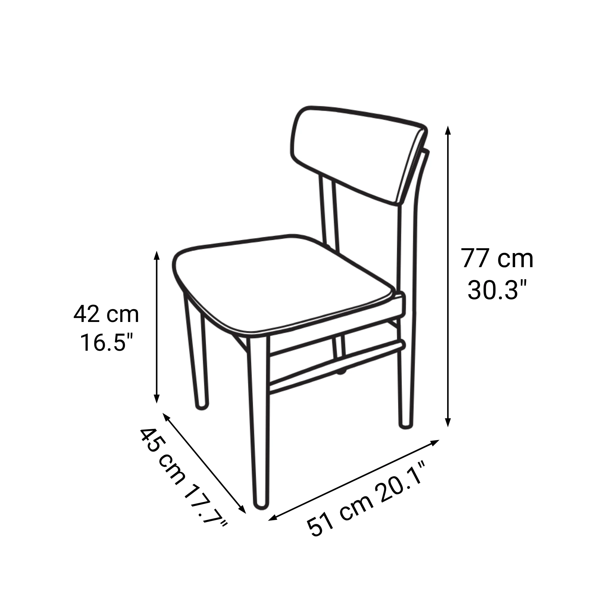 Oak Round Chair - Image 7