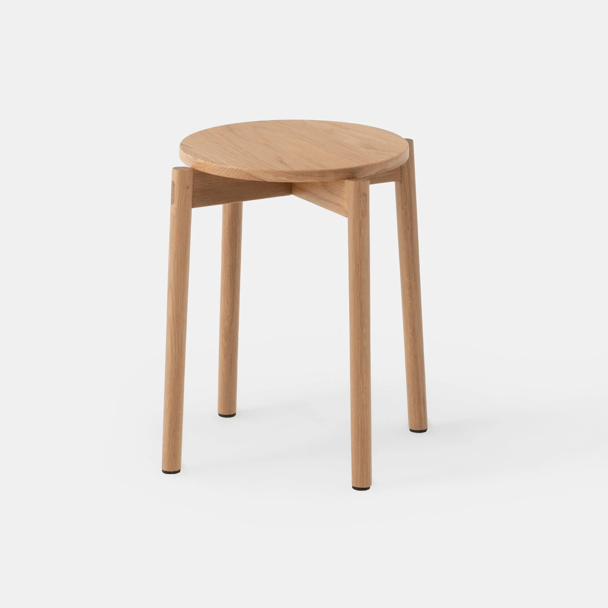 Oak Stackable Round Stool - Image 2