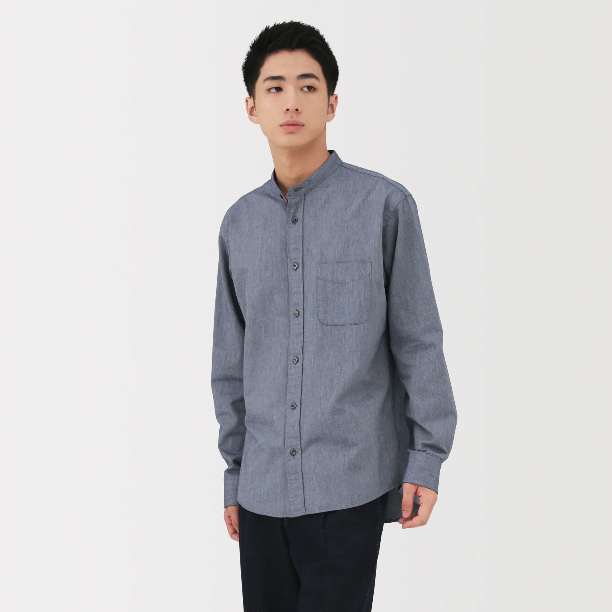 Oxford Stand Collar Shirt - Image 3