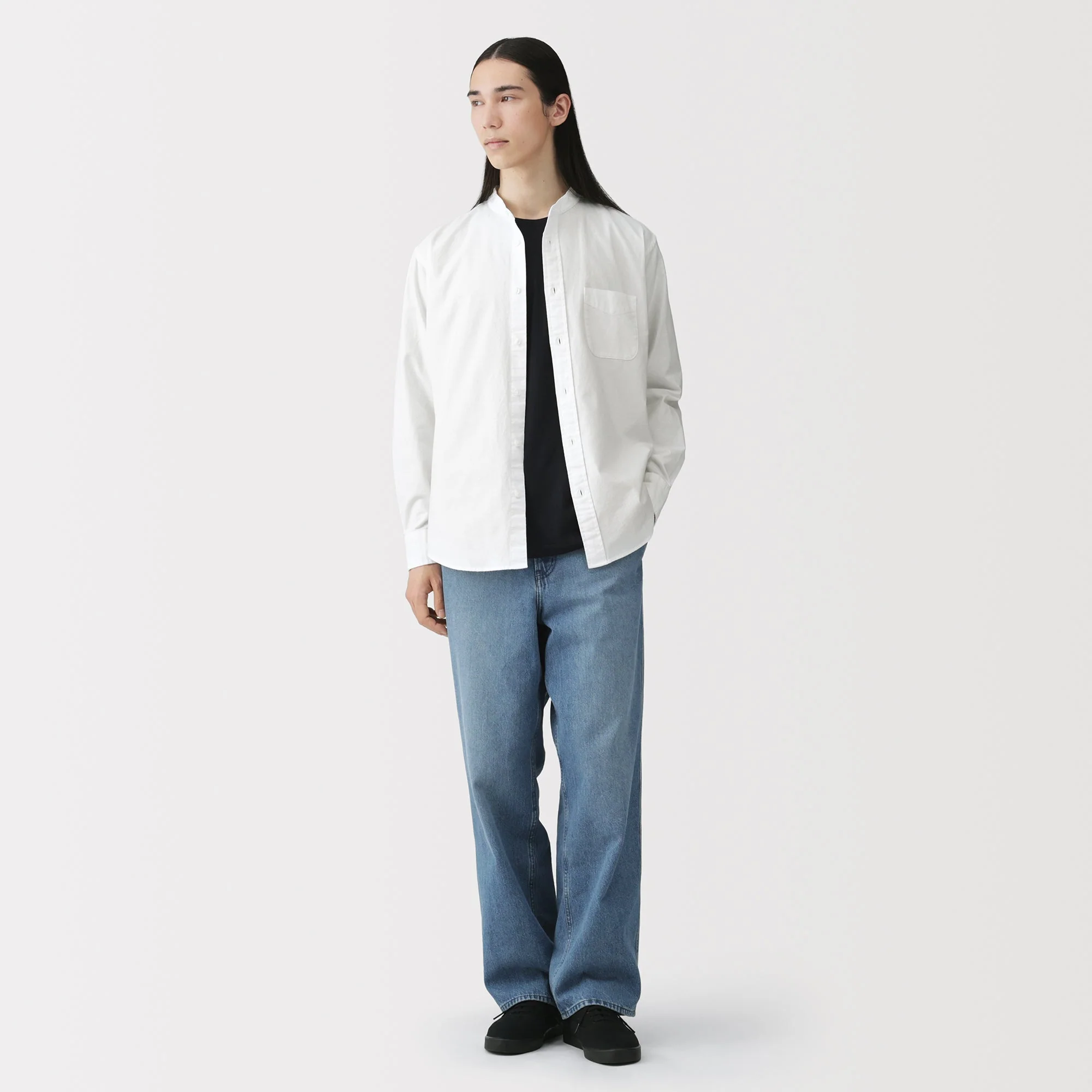Oxford Stand Collar Shirt - Image 4
