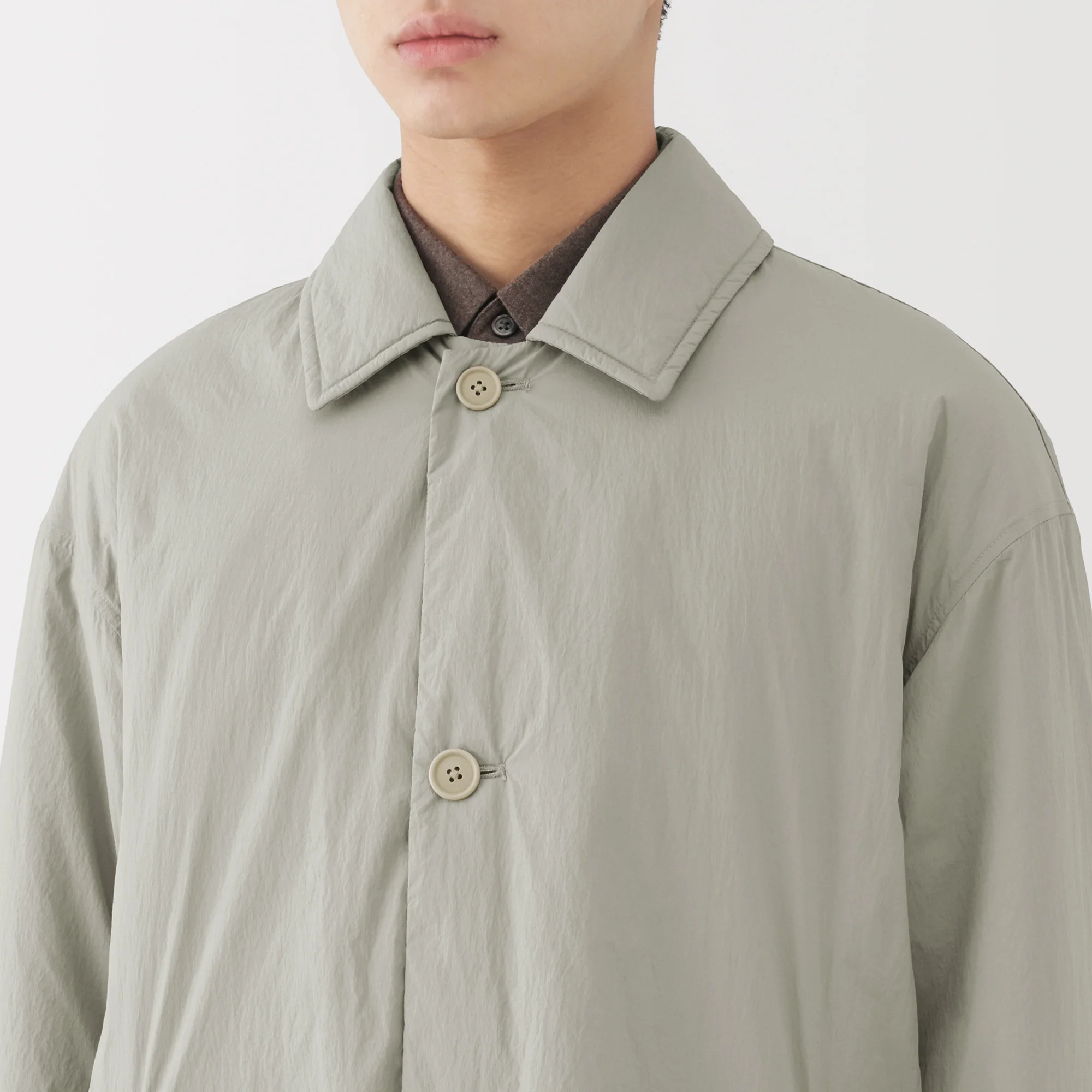 Padded Stand Fall Collar Coat - Image 6