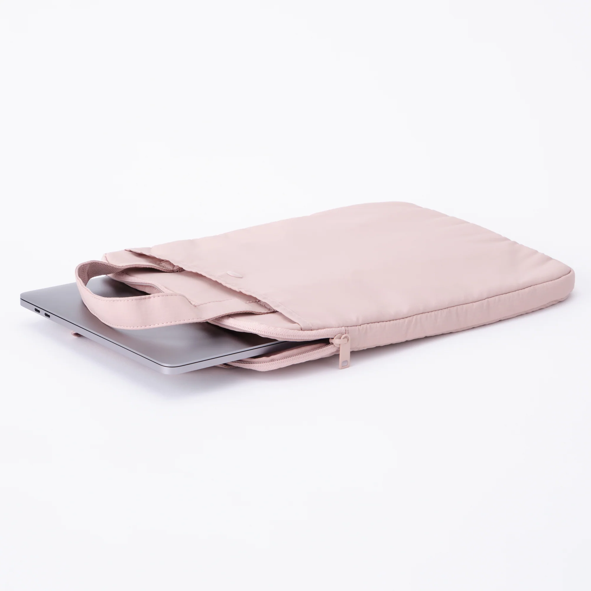 Parachute Cloth Tall Laptop Bag - Pink Beige - Image 2