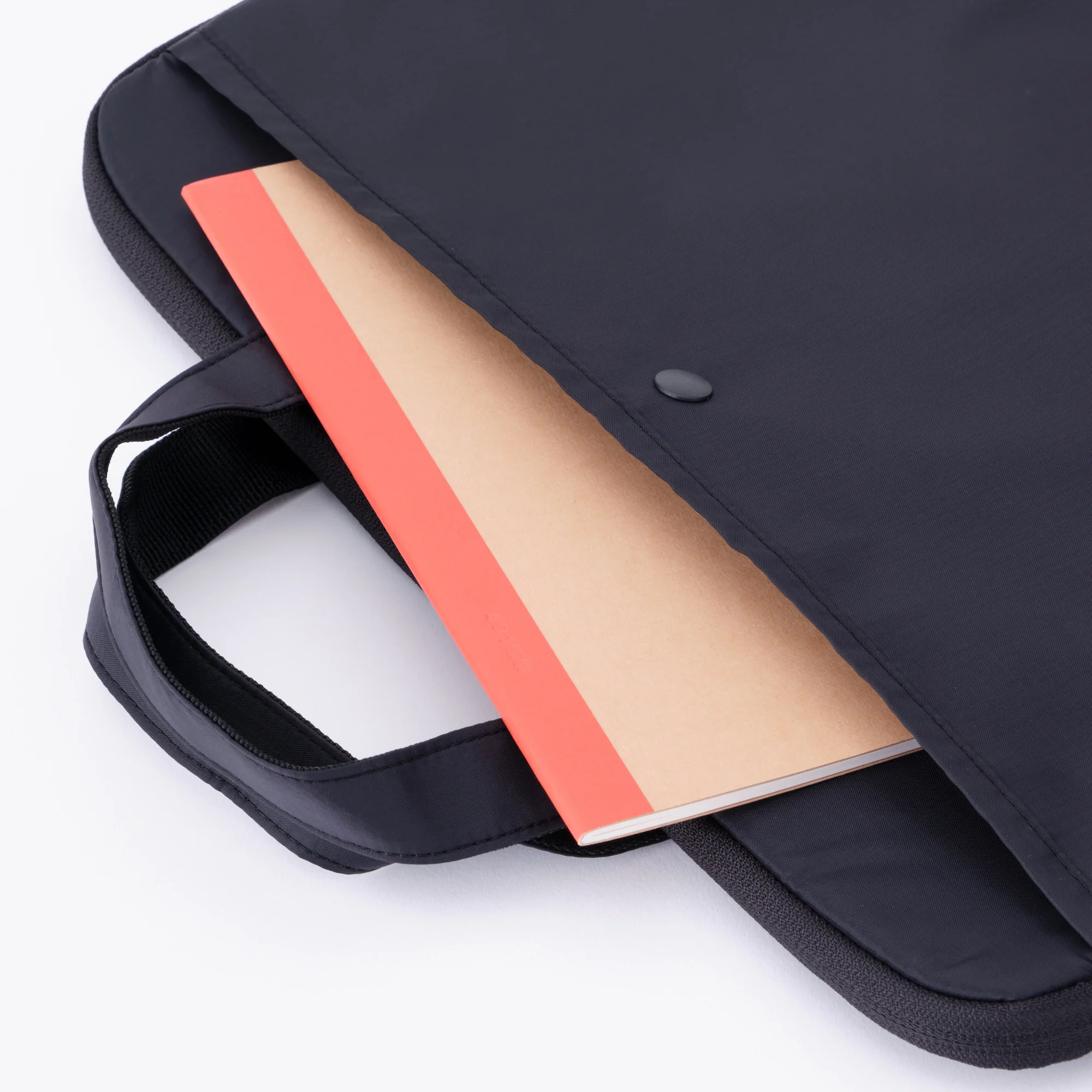 Parachute Cloth Wide Laptop Bag - Black - Image 5