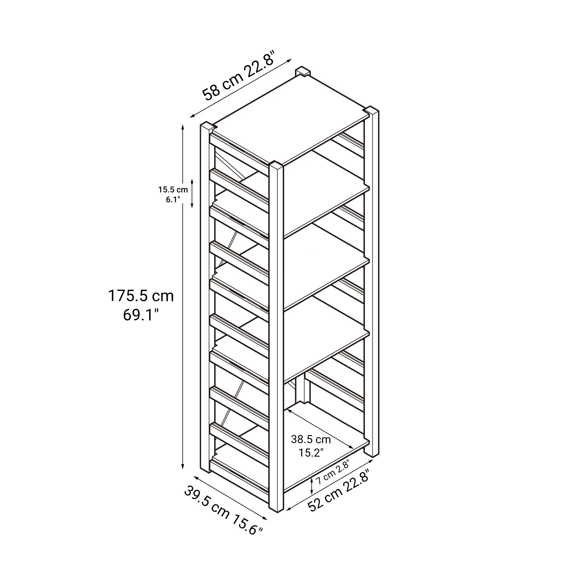 Pine Shelf Unit - Regular - Large - Image 4