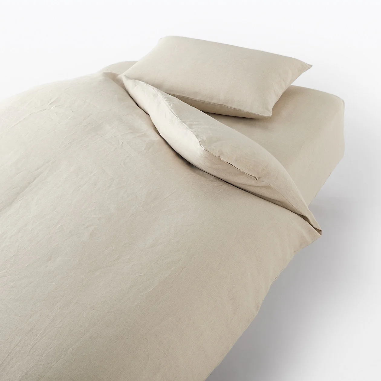 Plain Linen Weave Duvet Cover - Image 5