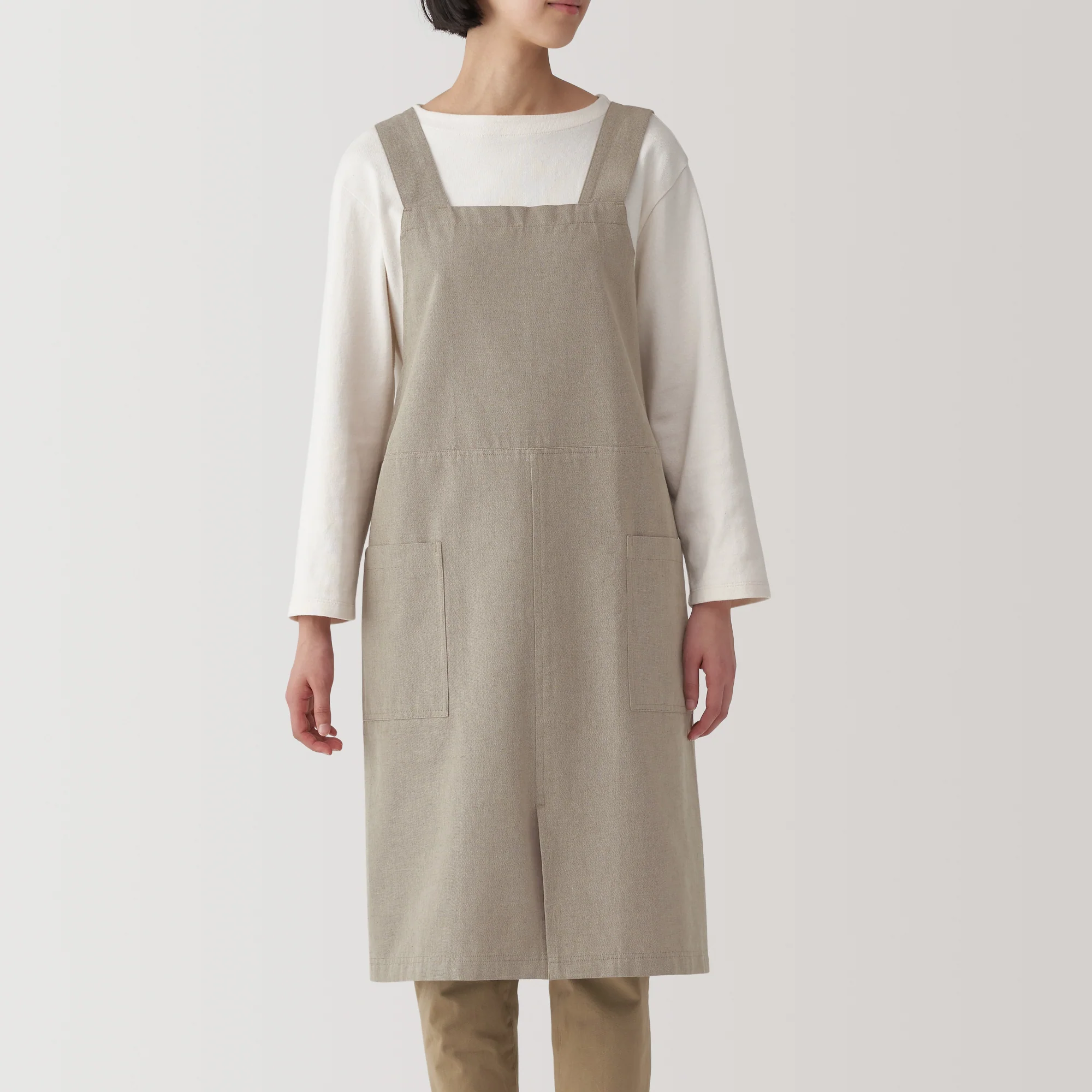 Plain Weave Cotton Shoulder Strap Apron - L-XL - Image 2