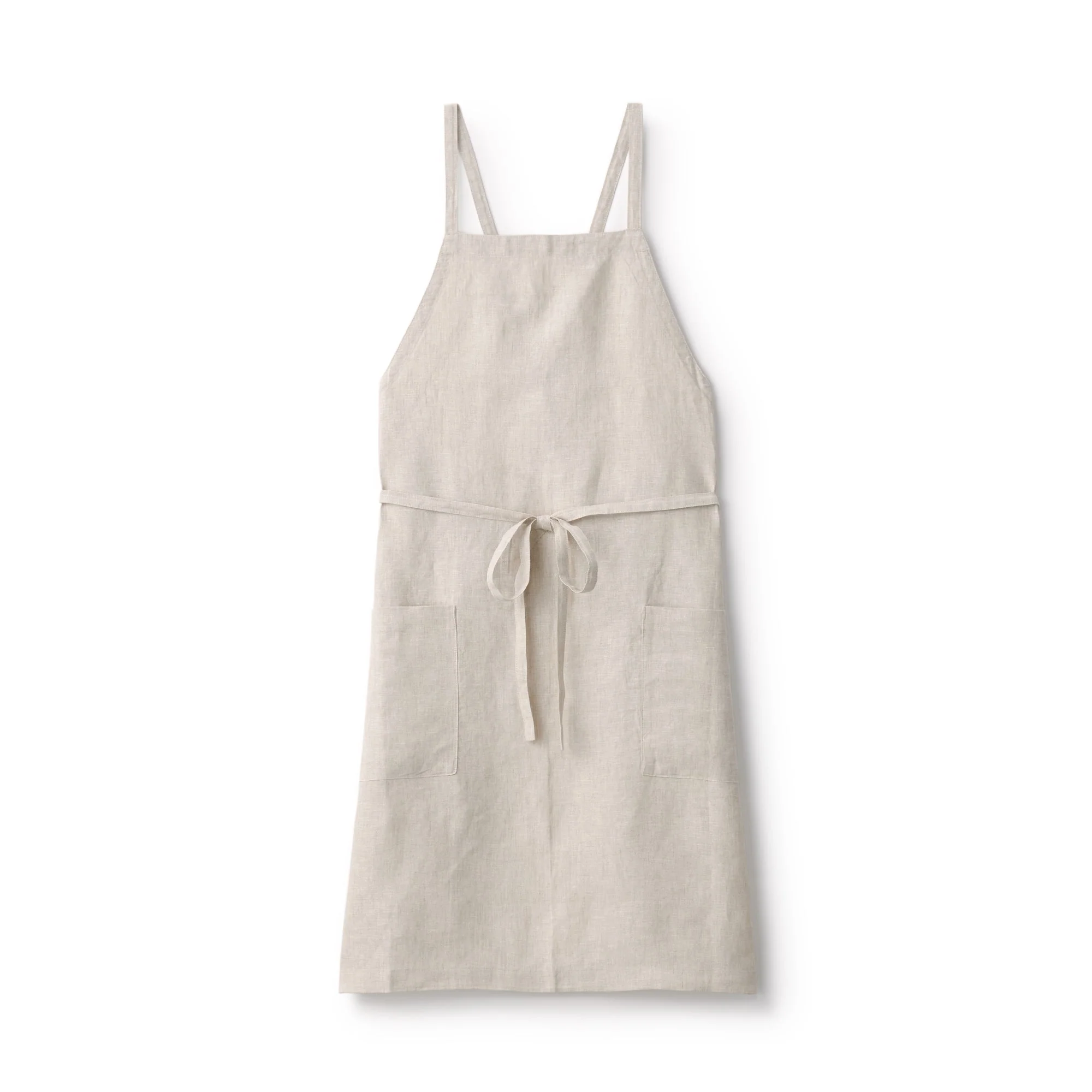 Plain Weave Linen Cross Back Apron - Image 11