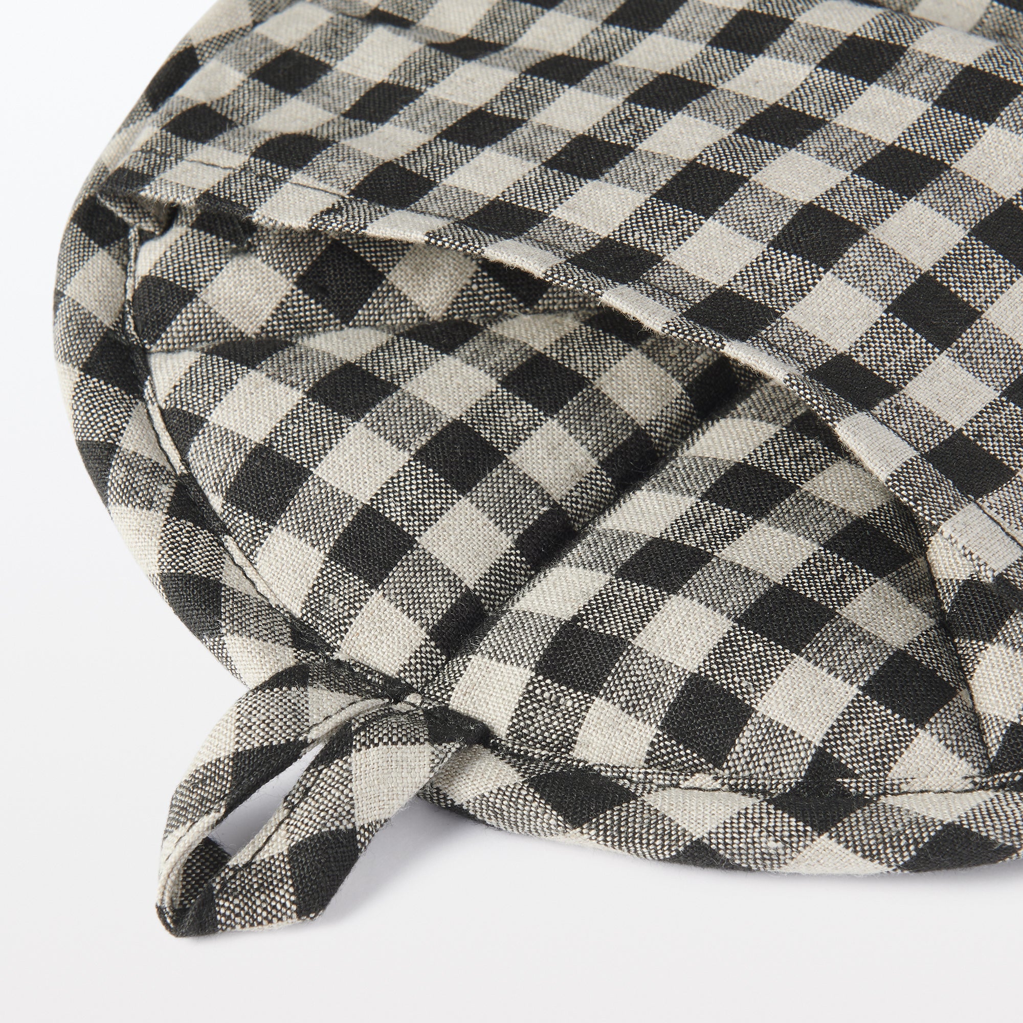 Plain Weave Linen Pot Holder & Trivet - Gingham Check - Image 3