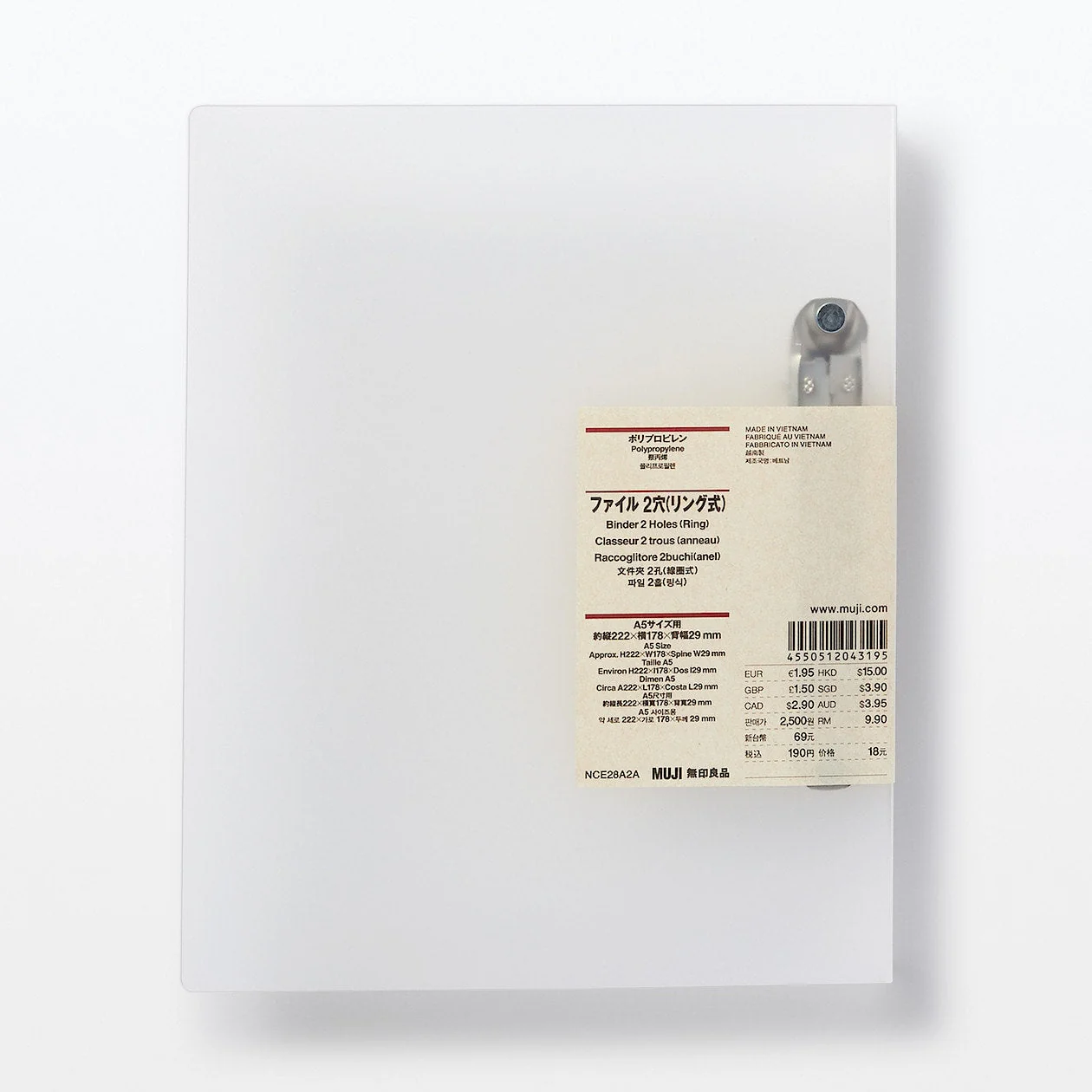 Polypropylene 2-Ring Binder