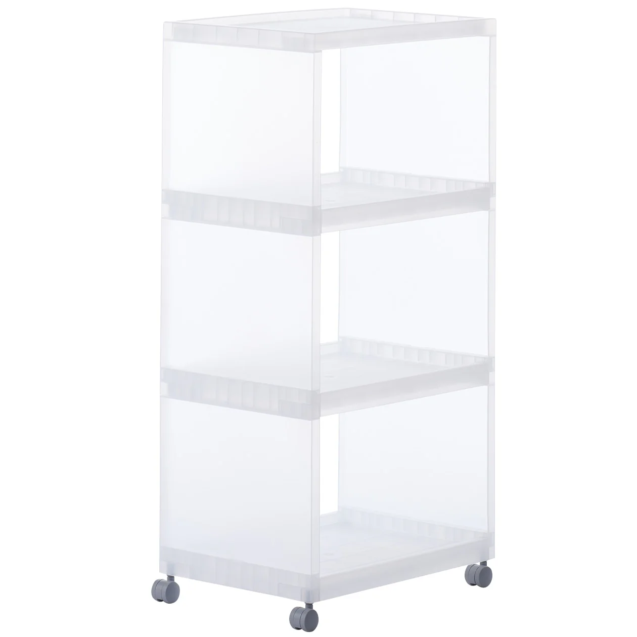 Polypropylene 3-Tier Storage Wagon with Casters (W29 x D41.5 x H83 cm)