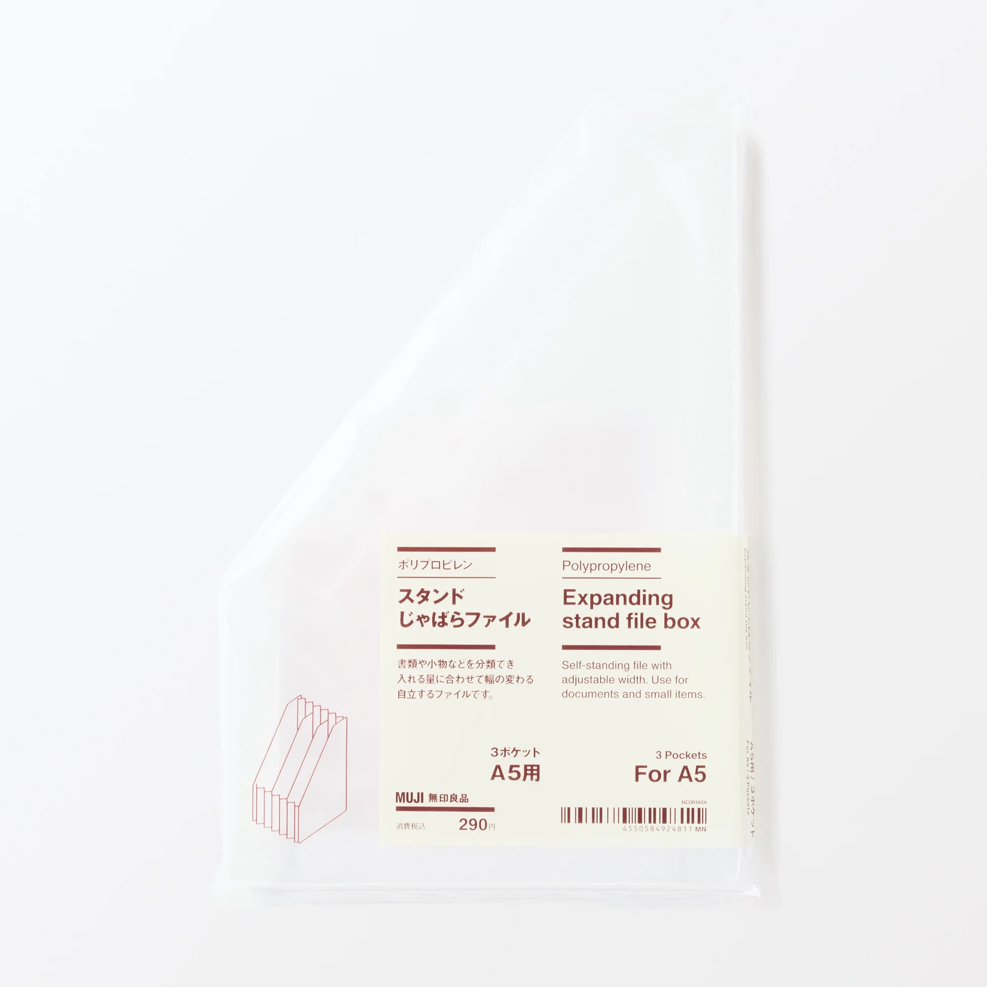 Polypropylene Expanding Stand File Box - A5 3 pockets - Image 7