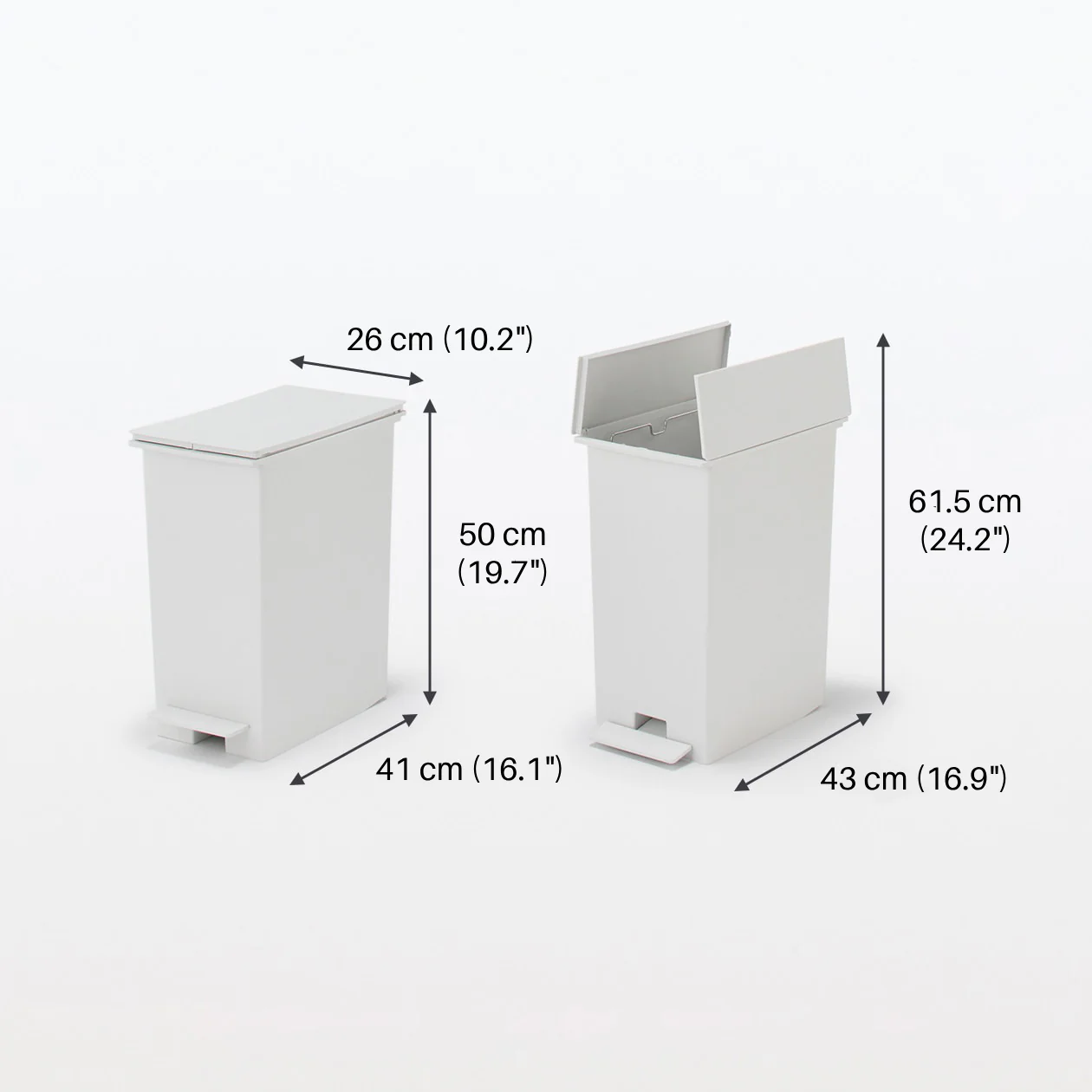 Polypropylene Pedal Dust Bin with Double-Hinged Lid - 35.1 L - Image 13