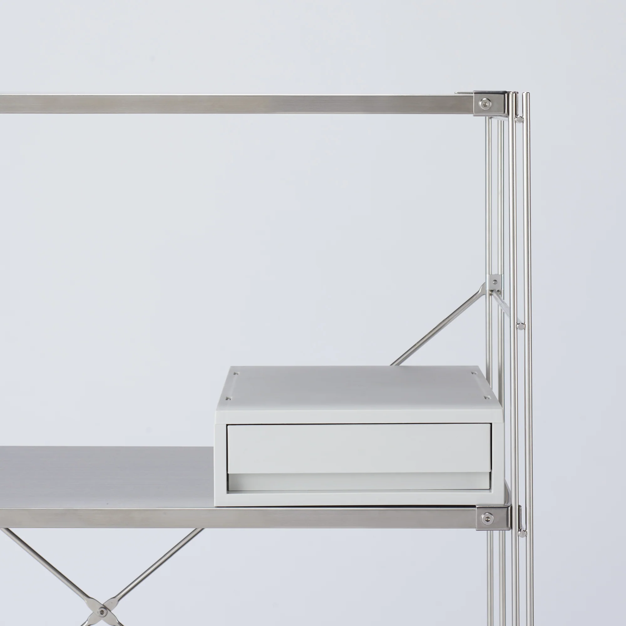 Polypropylene Storage Case Drawer White Grey - Extra Shallow (W26 x D37 x H9 cm) - Image 5