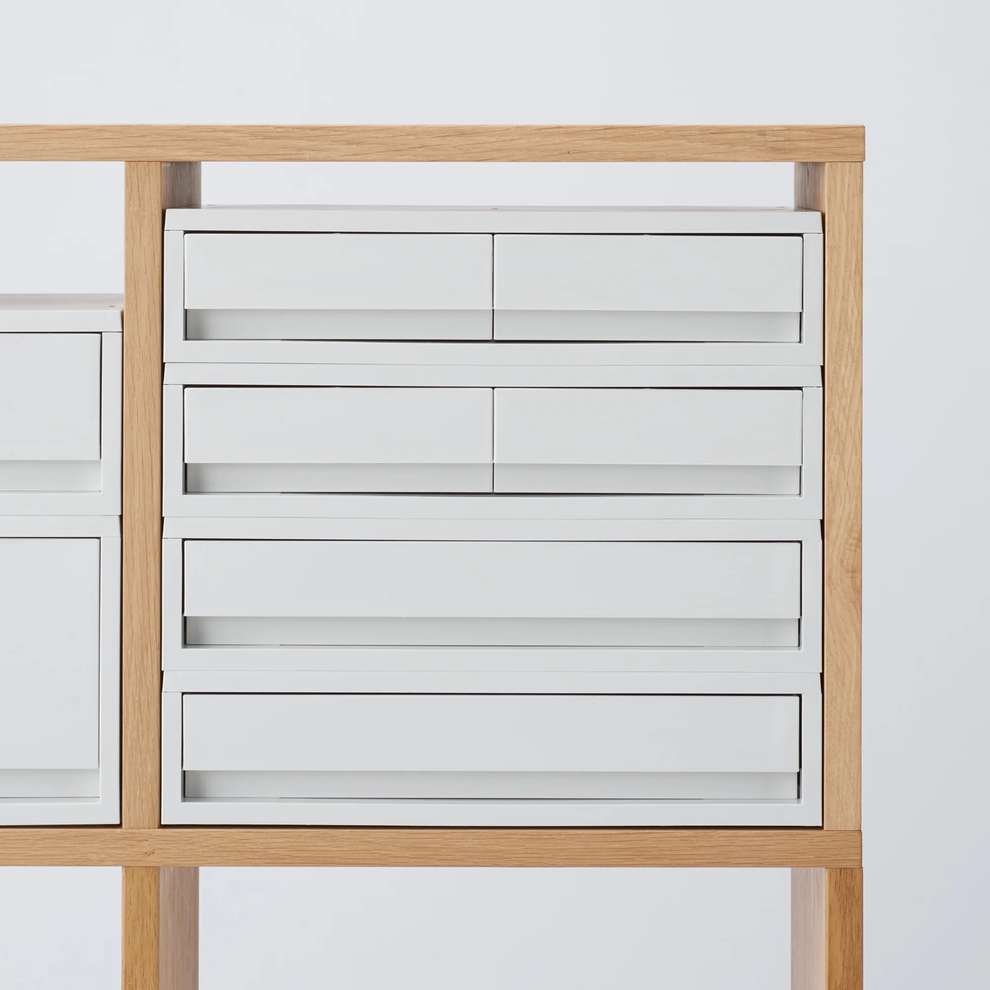 Polypropylene Wide Storage Case 2 Drawer White Grey - Extra Shallow (W37 x D26 x H9 cm) - Image 7