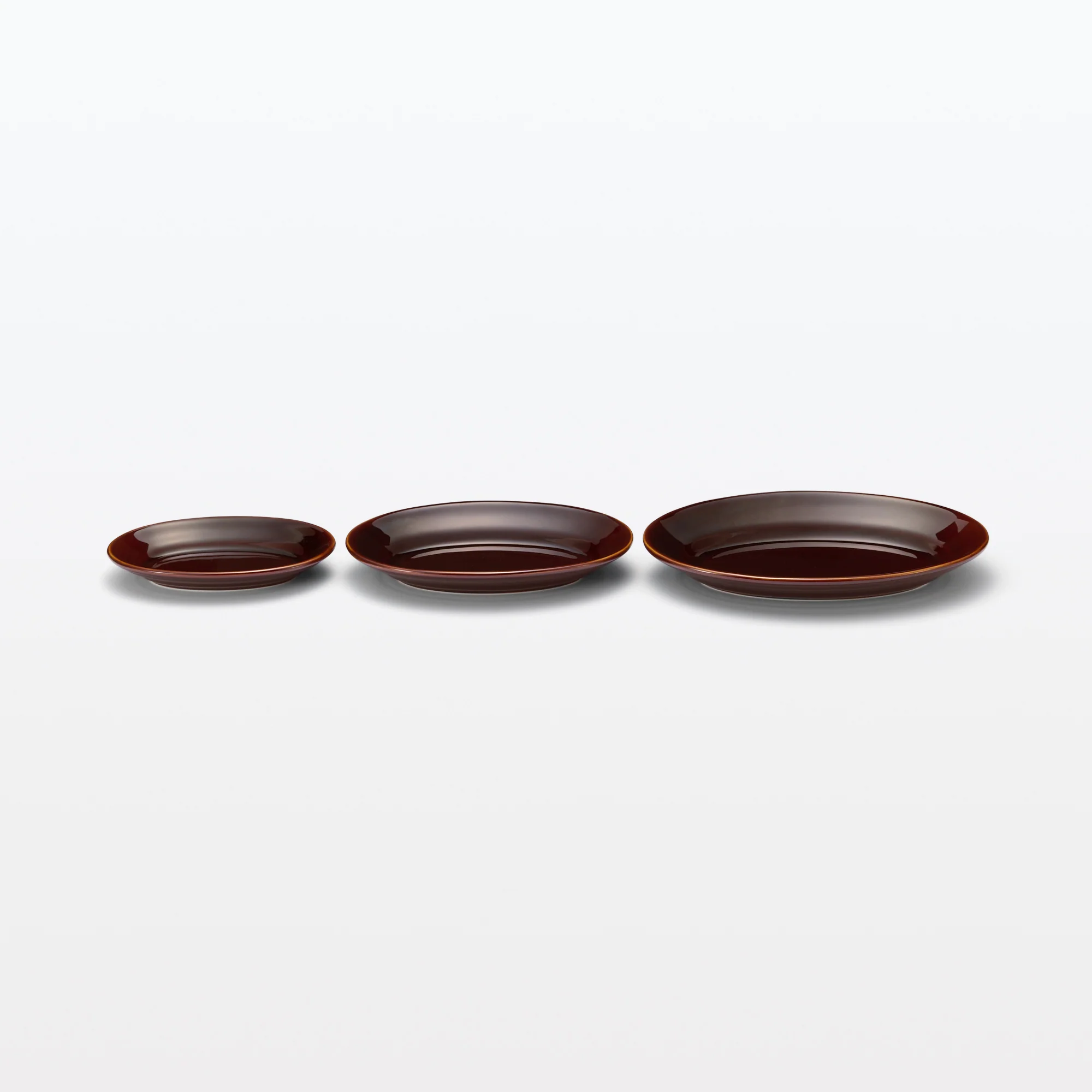 Porcelain Rimmed Oval Plate Large - Brown Glaze - Image 7