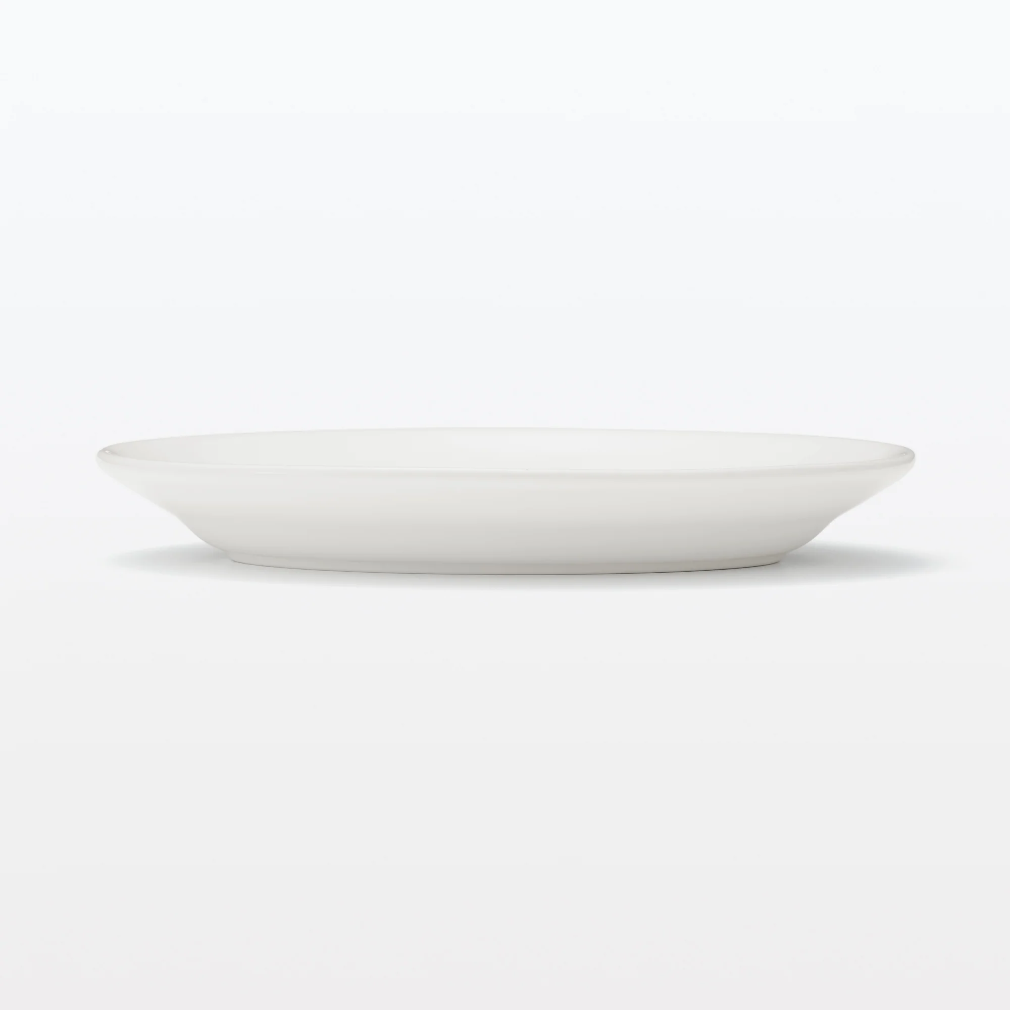 Porcelain Rimmed Oval Plate Large - White - Image 2