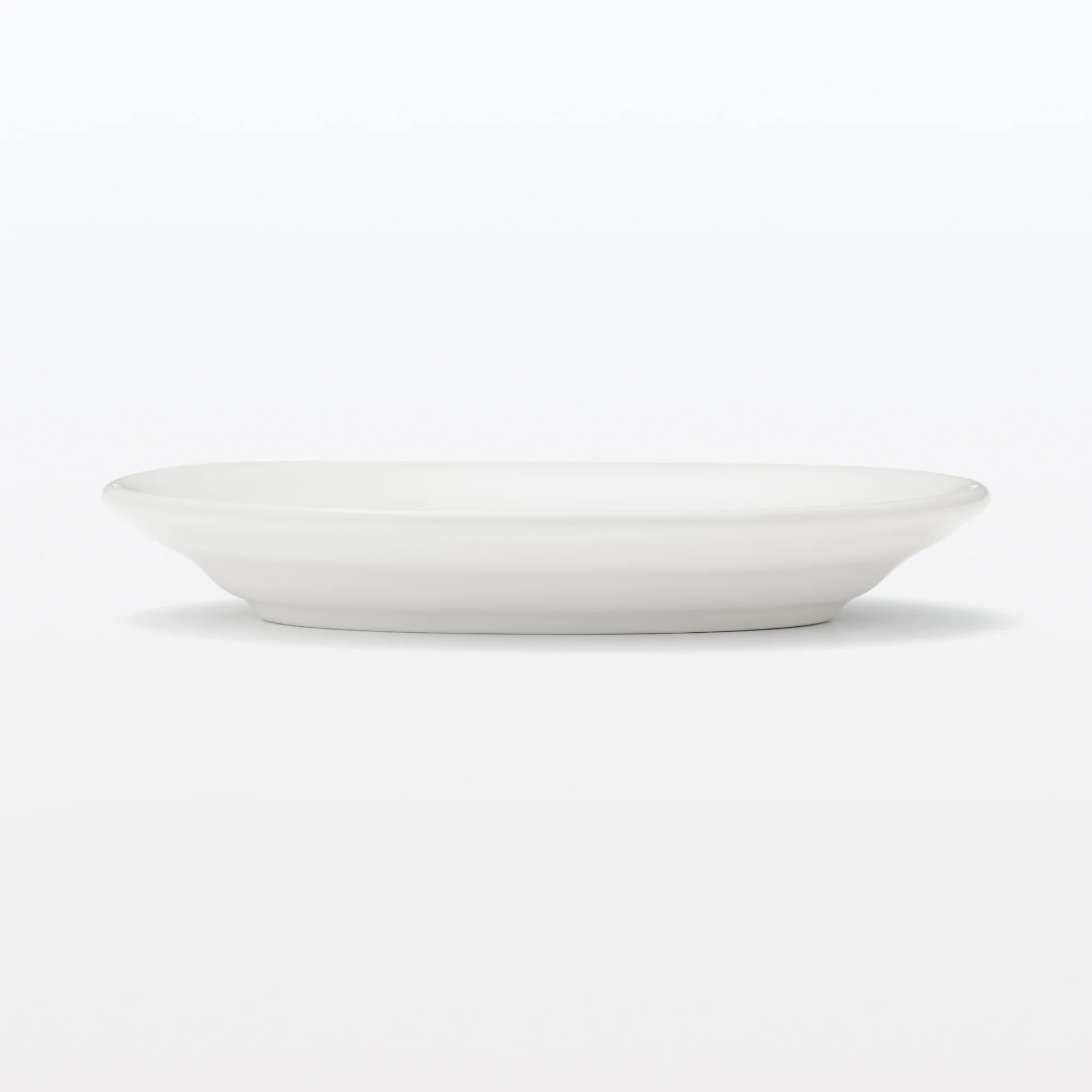 Porcelain Rimmed Oval Plate Small - White - Image 2