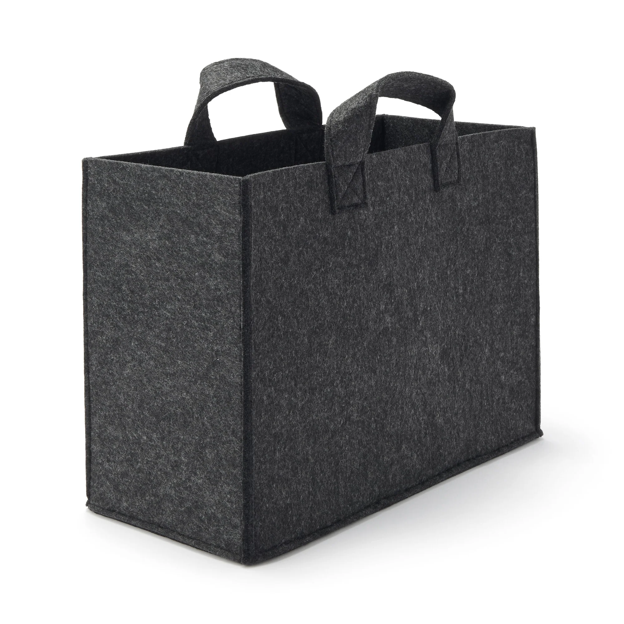 Portable Felt File Box - Dark Grey - Wide