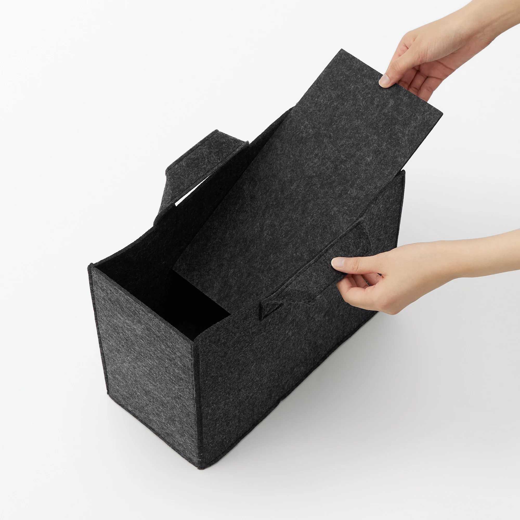 Portable Felt File Box - Dark Grey - Wide - Image 6