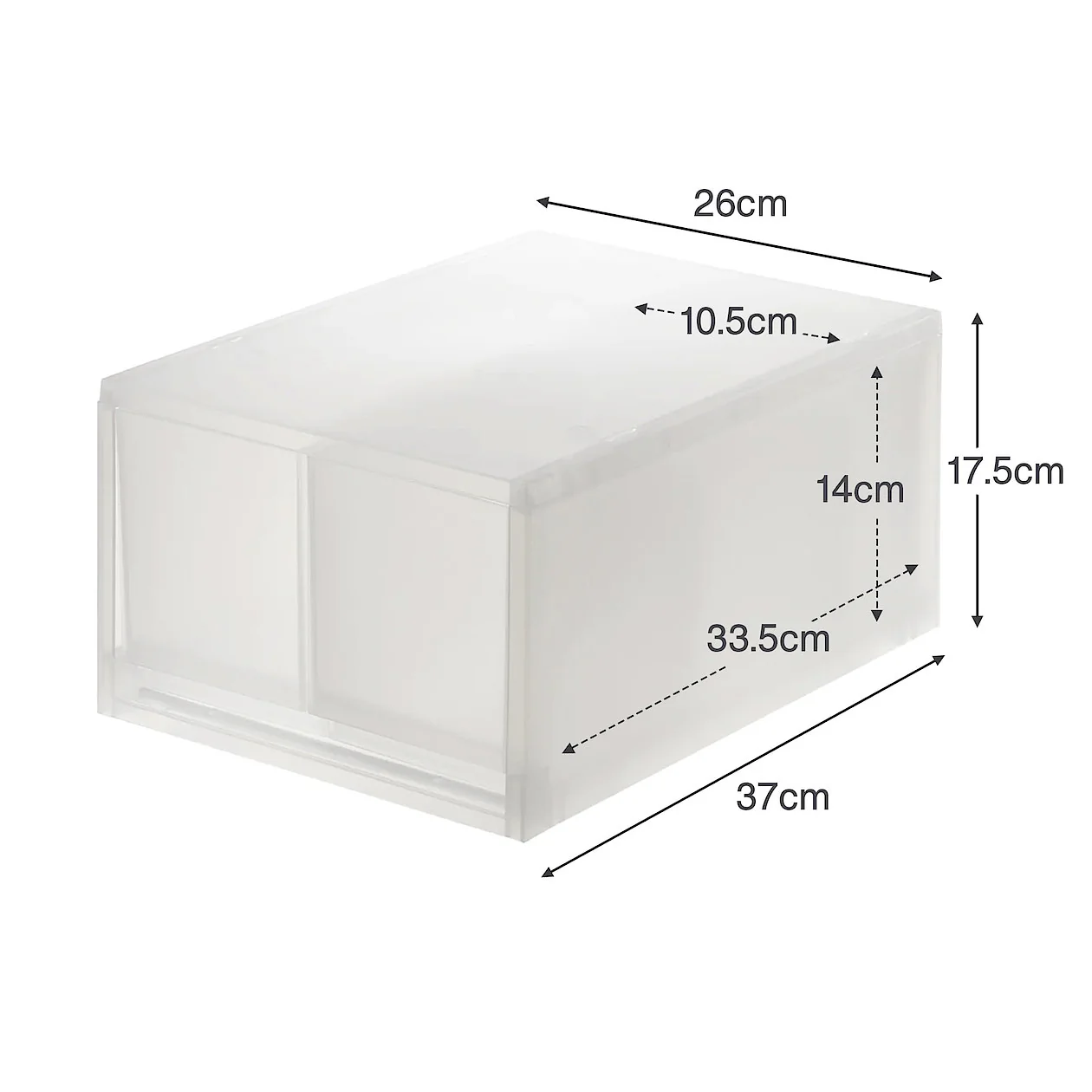 Polypropylene Storage Case Drawer Deep with Partition (W26 x D37 x H17.5 cm) - Image 6
