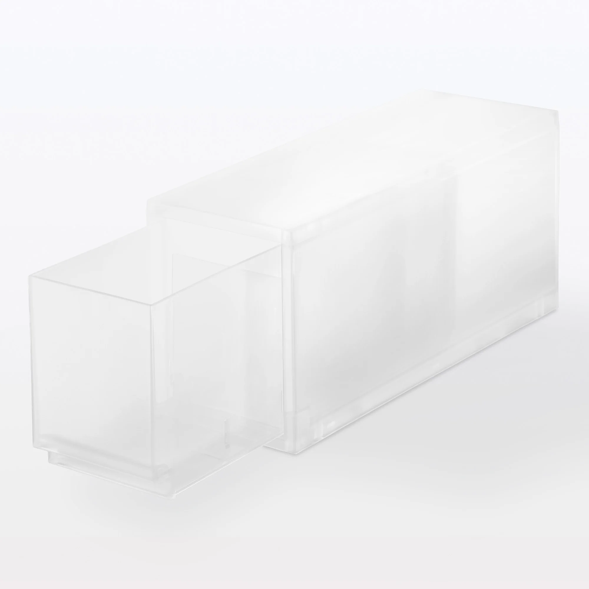 Polypropylene Storage Case Drawer Slim Deep with Partition (W14 x D37 x H17.5 cm) - Image 2