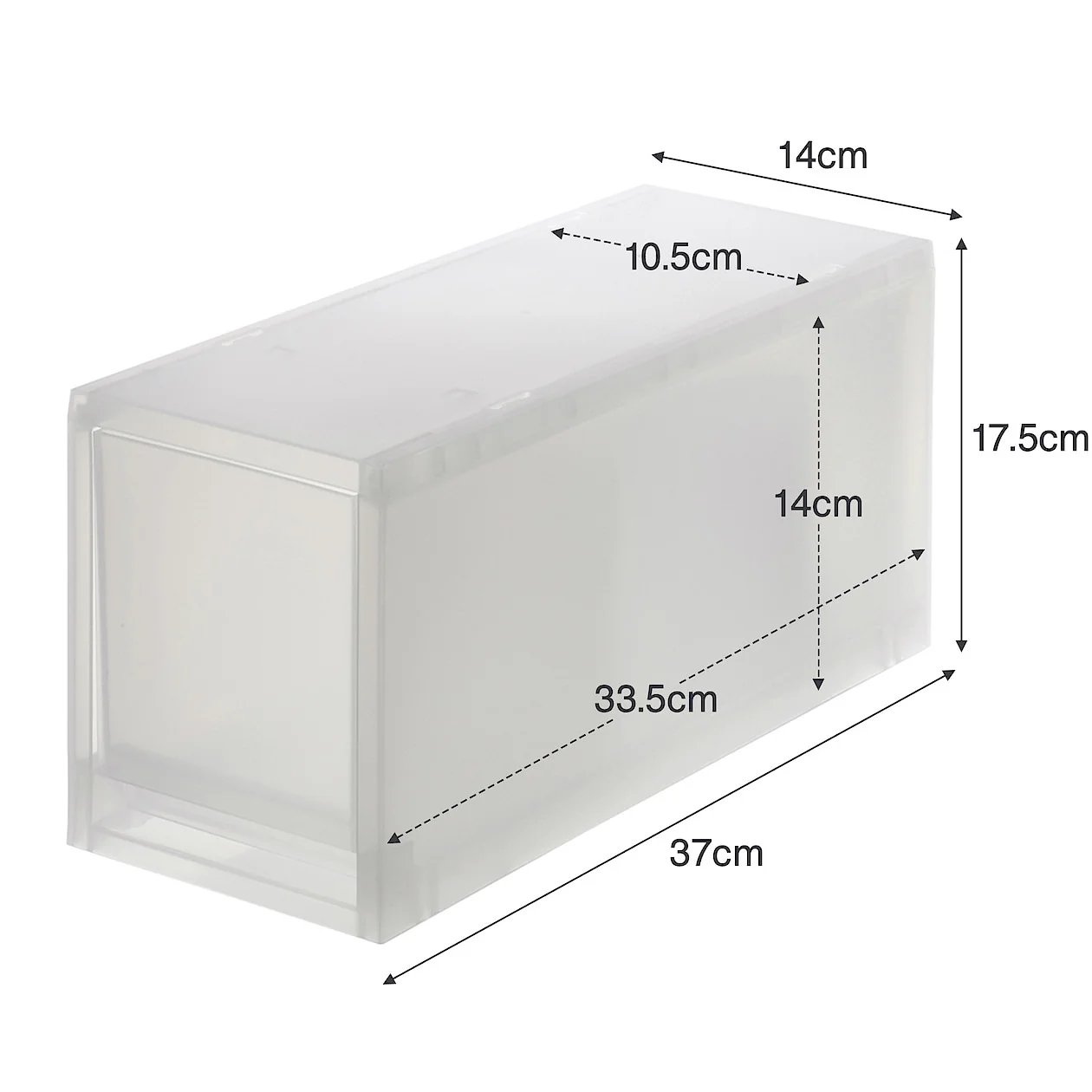 Polypropylene Storage Case Drawer Slim Deep with Partition (W14 x D37 x H17.5 cm) - Image 5