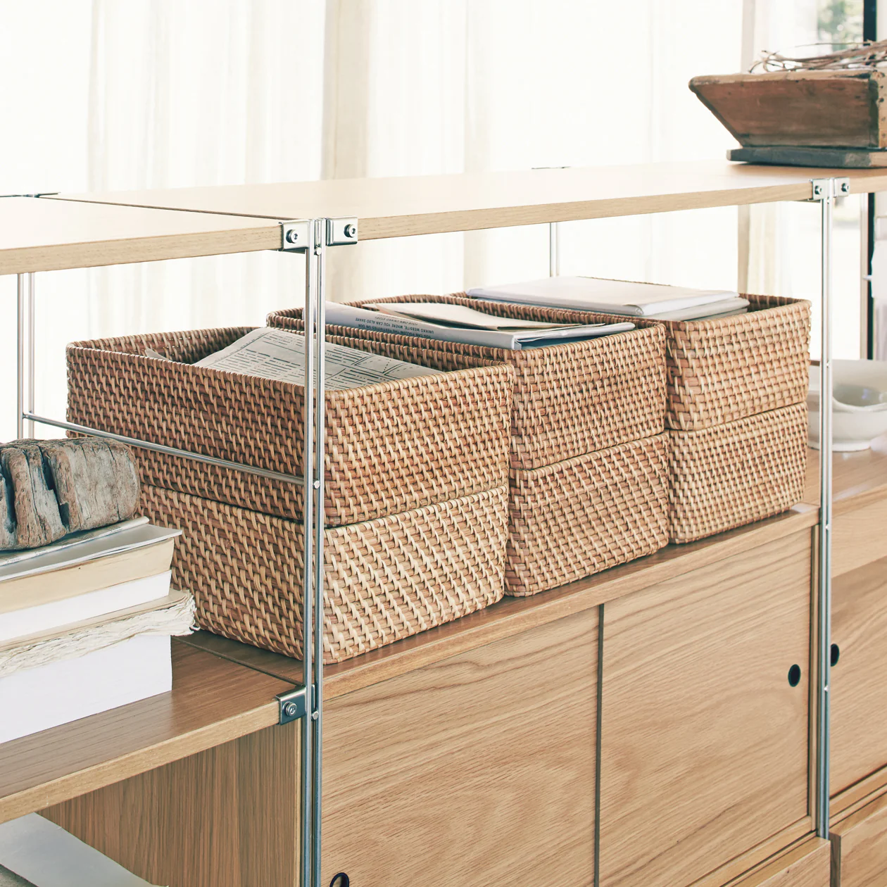 Rattan Rectangular Basket - Image 3