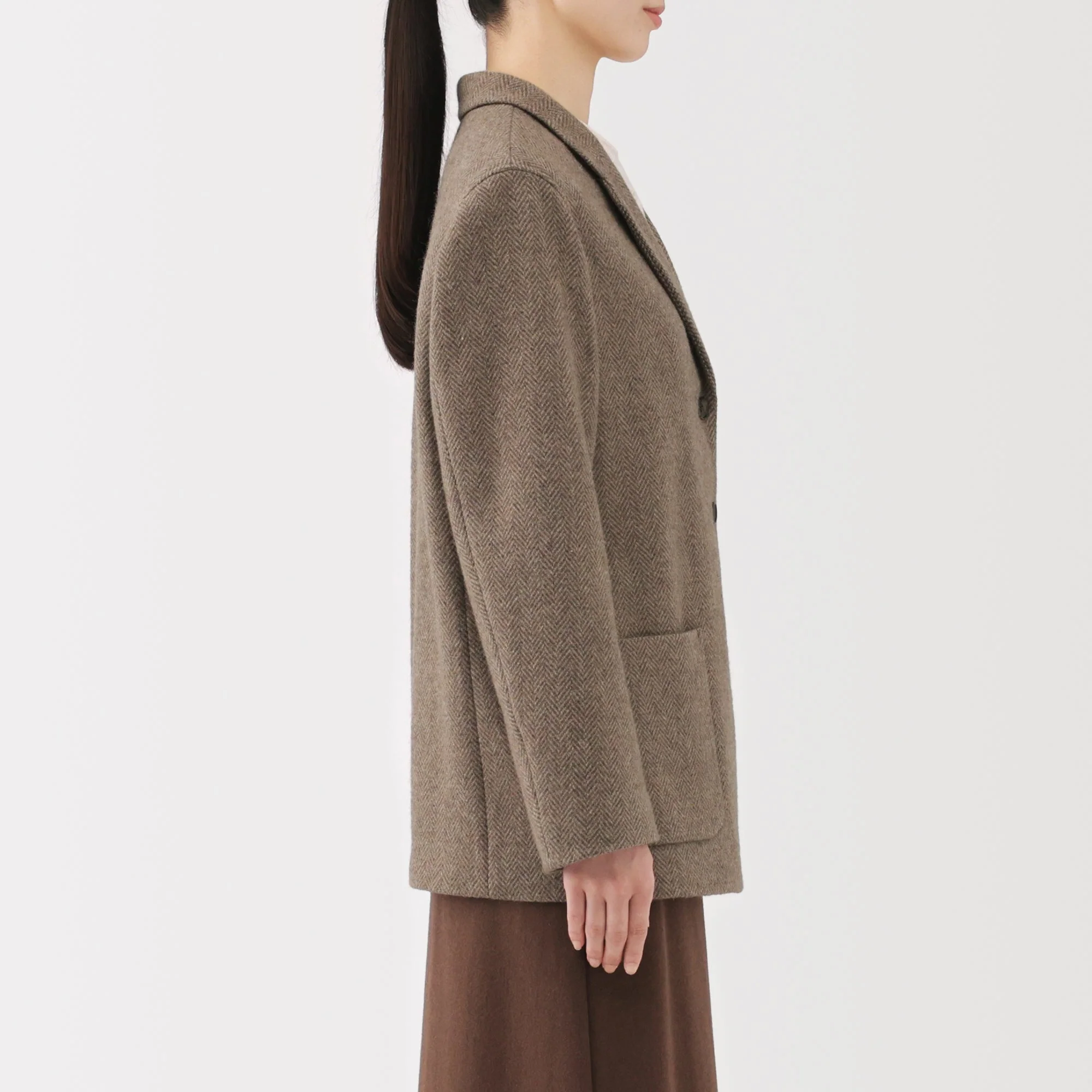 Reclaimed Wool Blend Tweed Jacket - Image 5