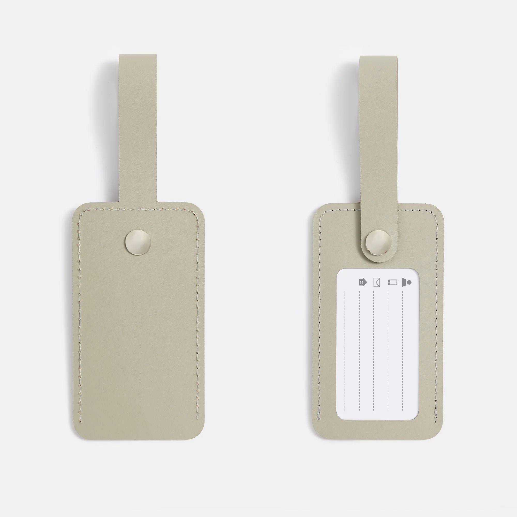 Recycled Leather Luggage Tag - Ash - Image 3