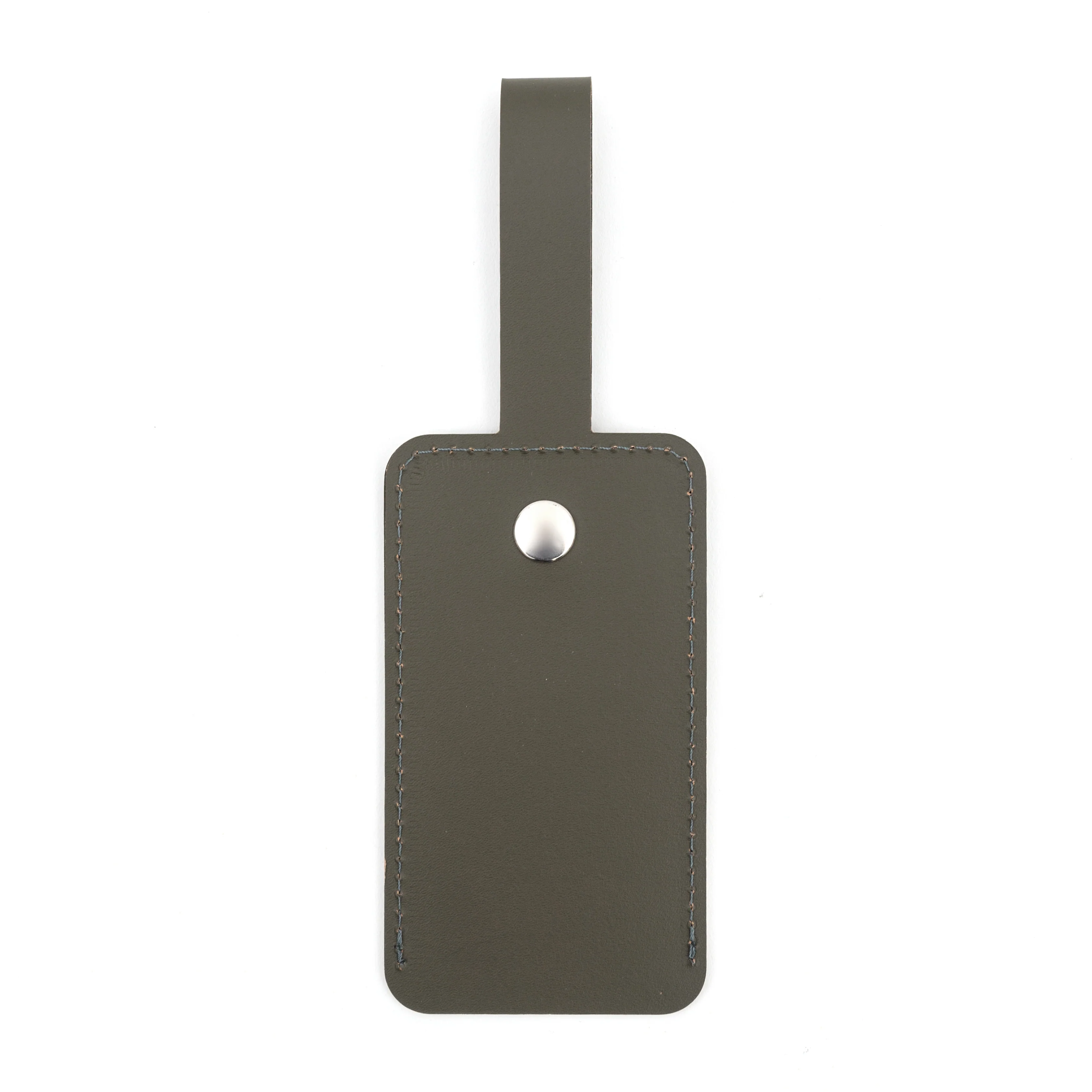 Recycled Leather Luggage Tag - Khaki