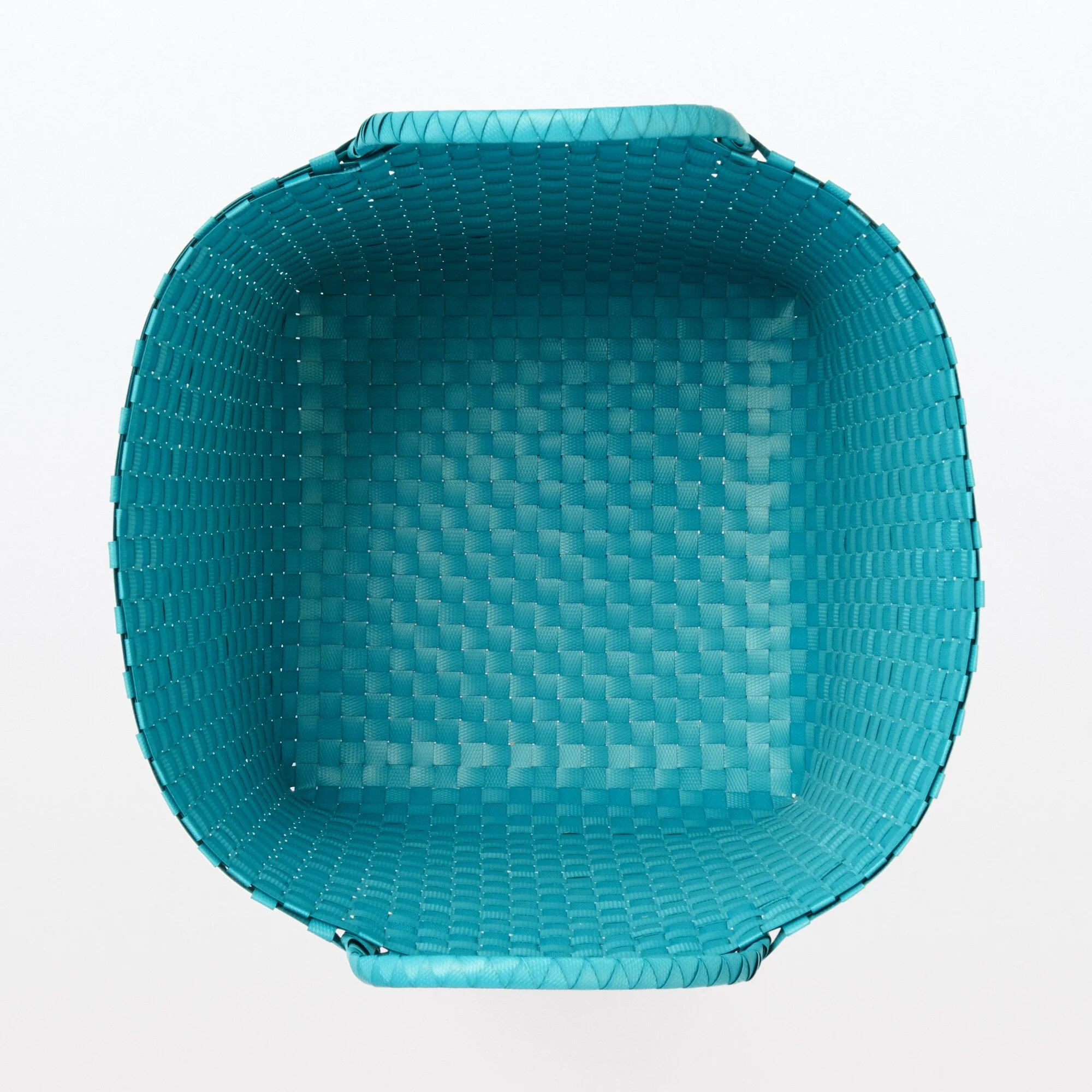 Recycled Polypropylene Strap Weave Basket - Blue - Large (Dia. 40 x H32 cm) - Image 5