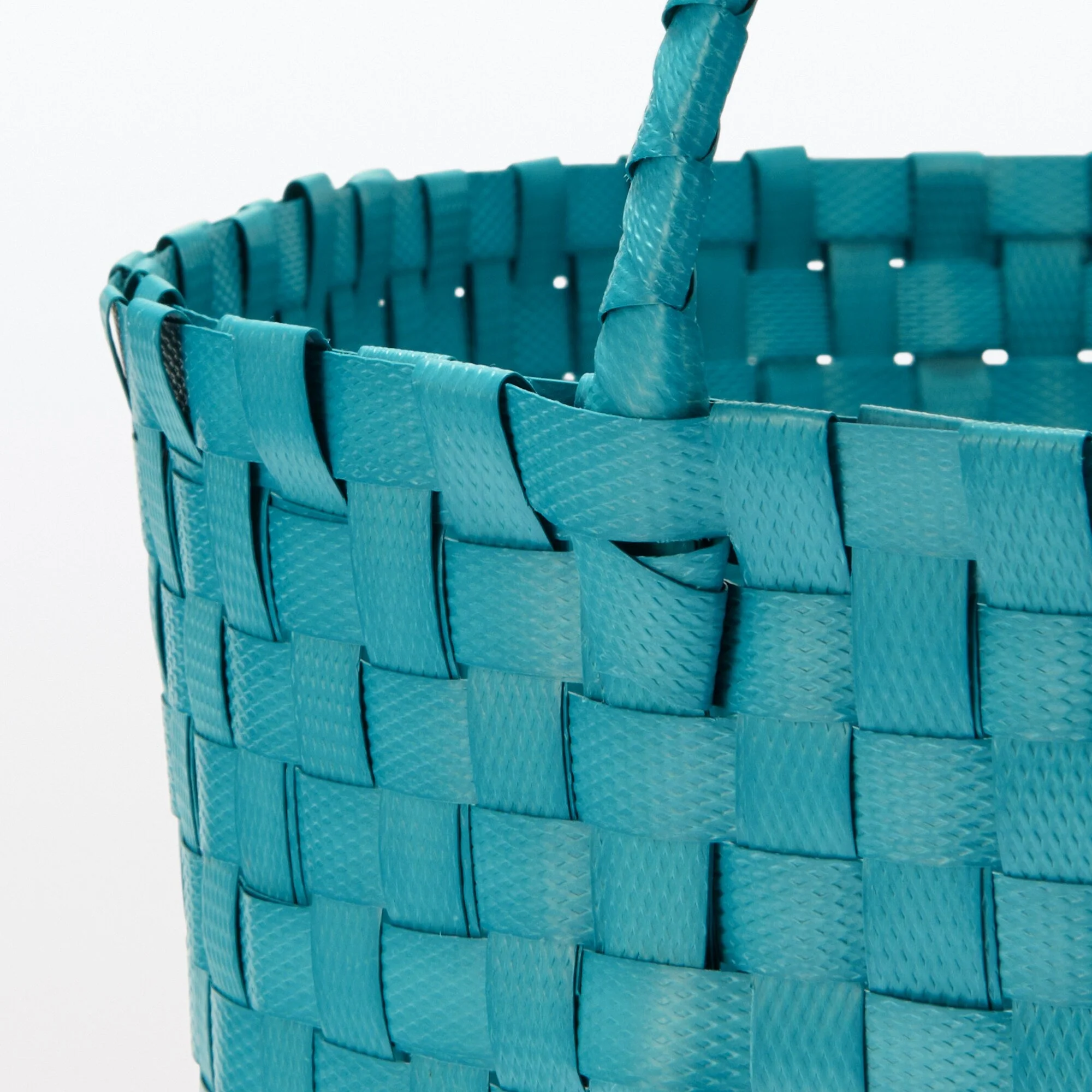 Recycled Polypropylene Strap Weave Basket - Blue - Large (Dia. 40 x H32 cm) - Image 6