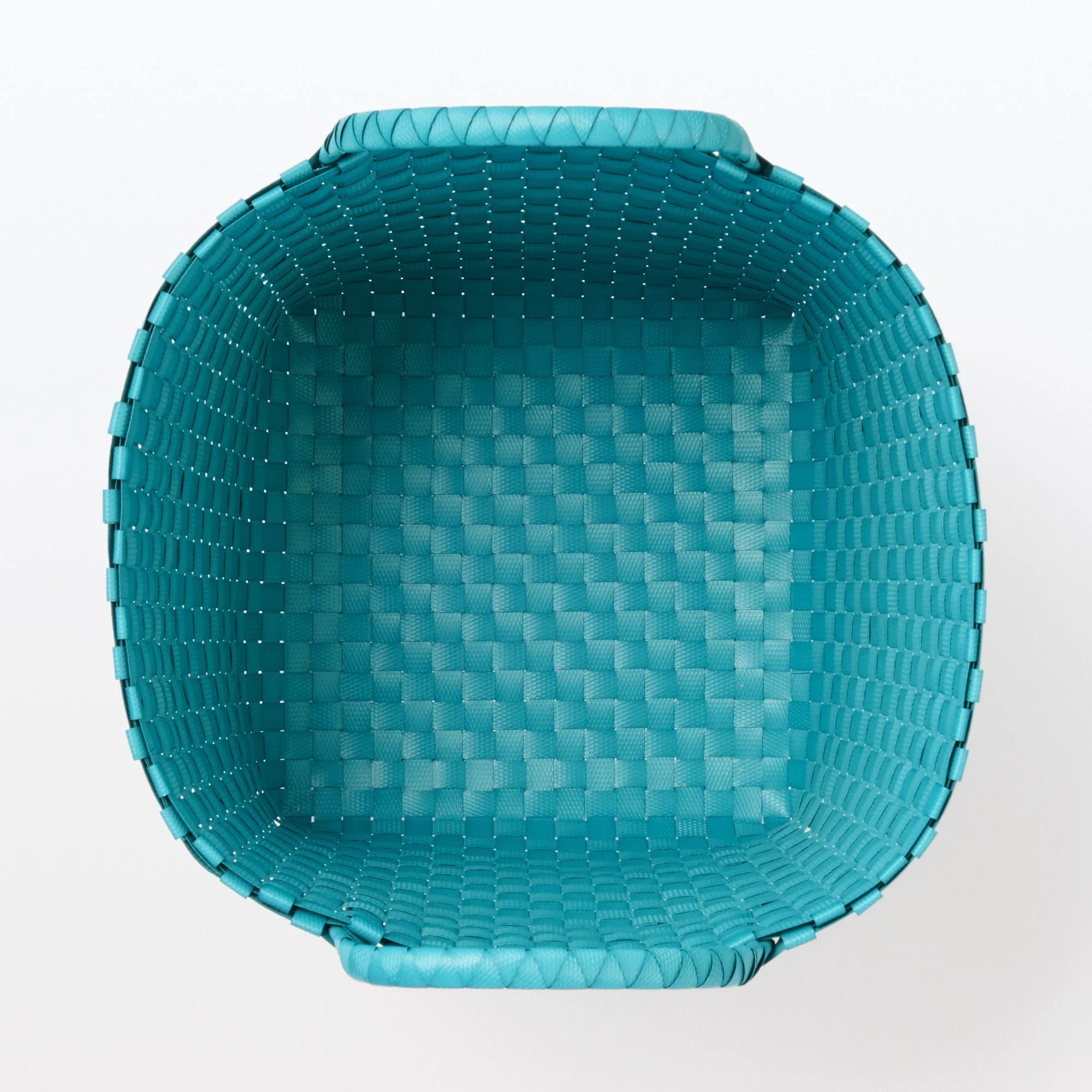 Recycled Polypropylene Strap Weave Basket - Blue - Medium (Dia. 33 x H25 cm) - Image 5
