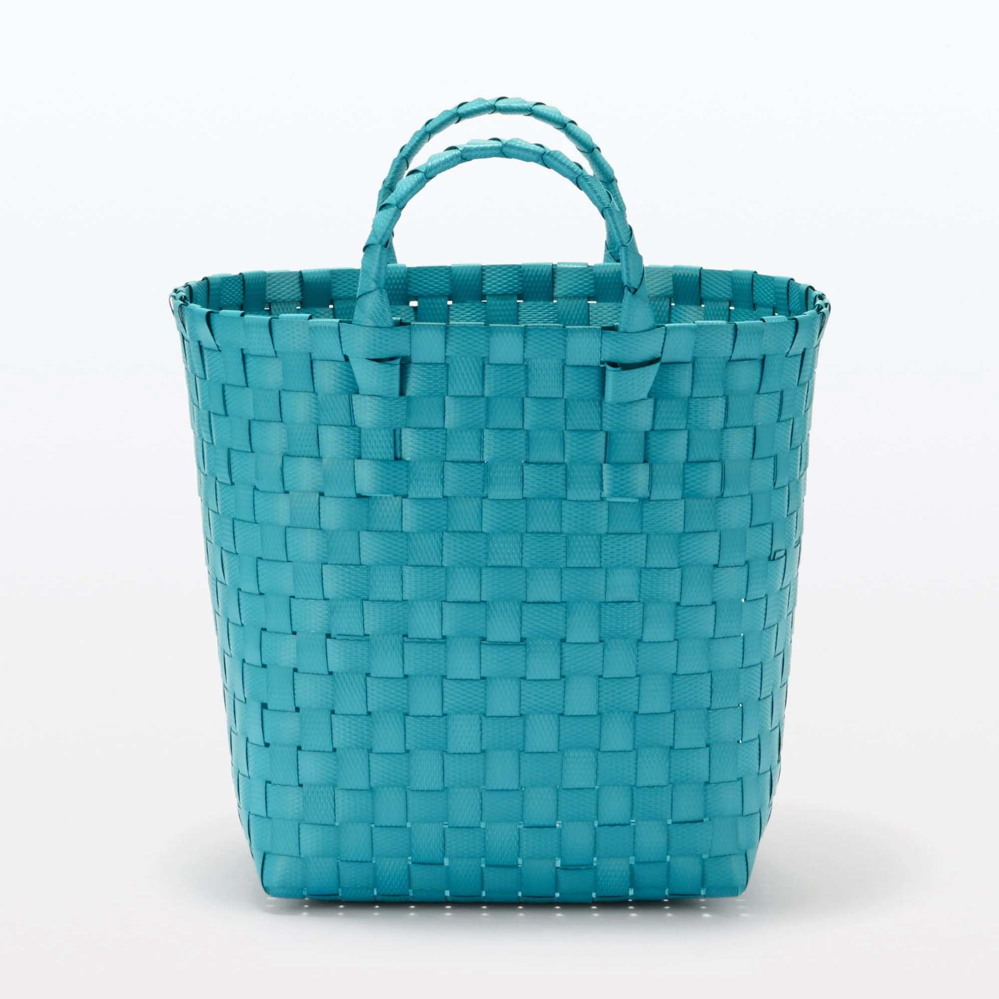 Recycled Polypropylene Strap Weave Basket - Blue - Small (Dia. 25 x H20 cm) - Image 3