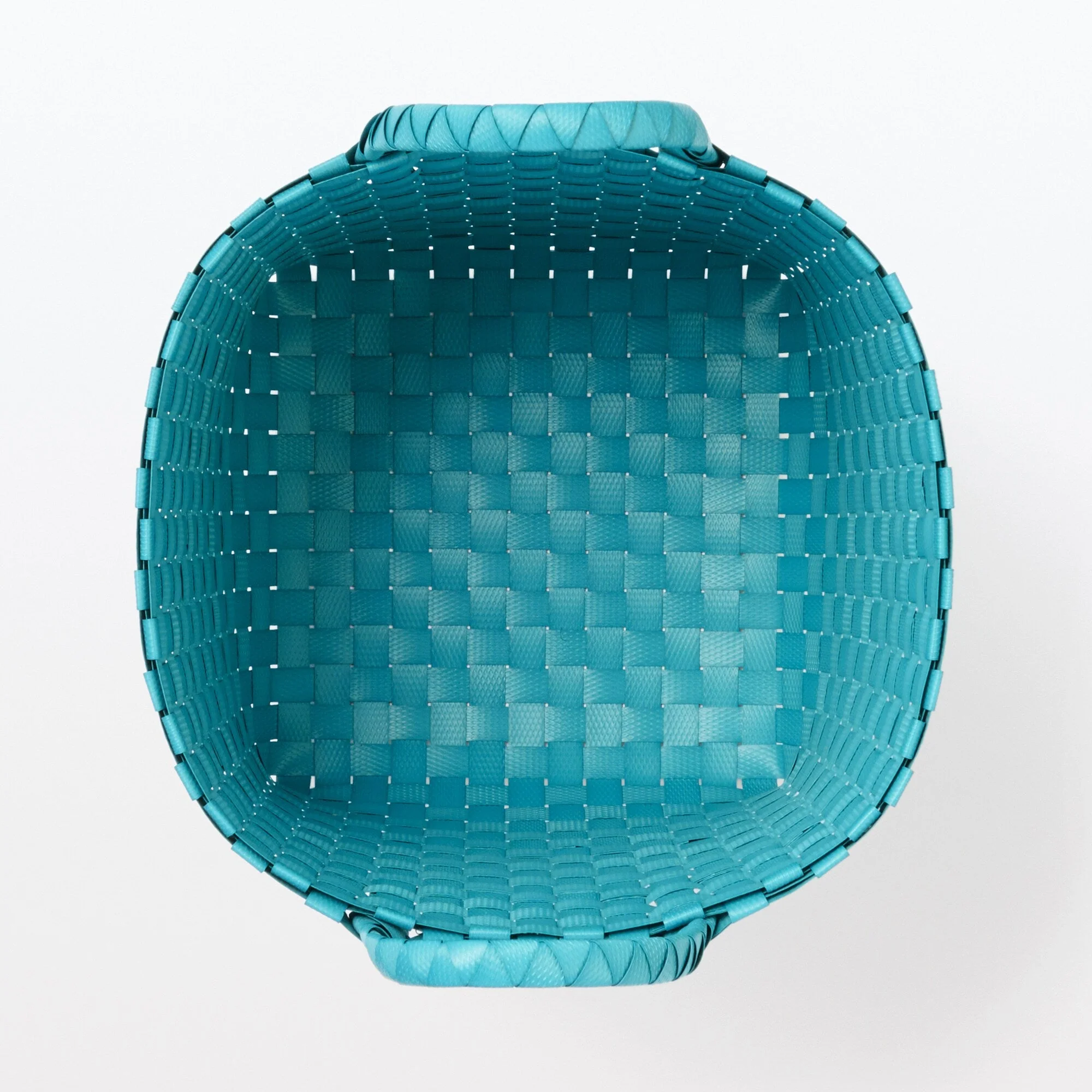 Recycled Polypropylene Strap Weave Basket - Blue - Small (Dia. 25 x H20 cm) - Image 5