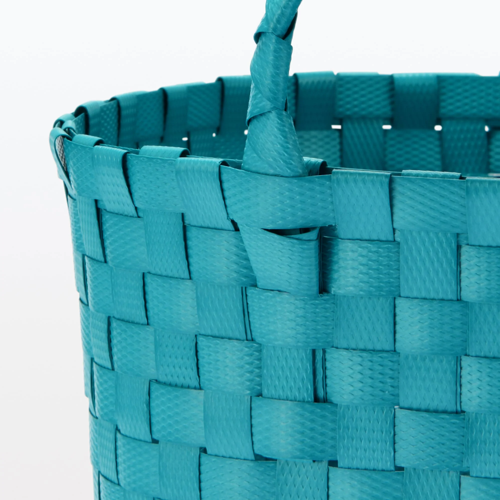 Recycled Polypropylene Strap Weave Basket - Blue - Small (Dia. 25 x H20 cm) - Image 6