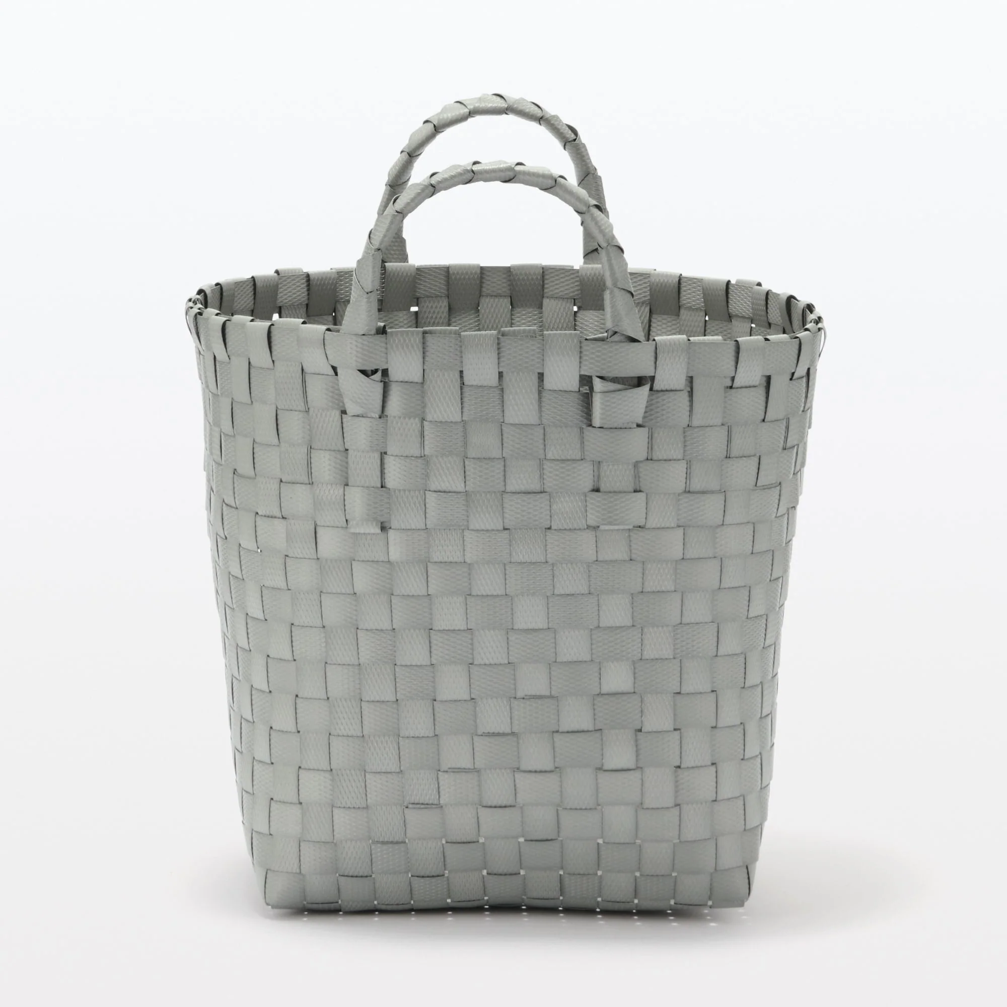 Recycled Polypropylene Strap Weave Basket - Grey - Small (Dia. 25 x H20 cm) - Image 3
