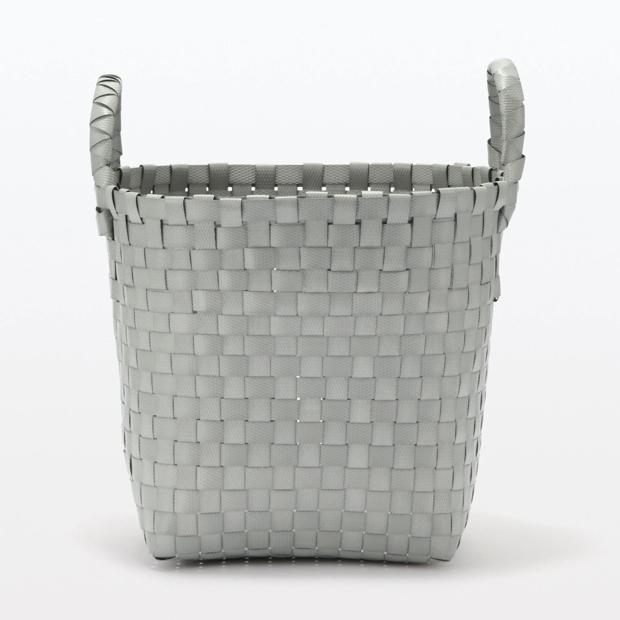 Recycled Polypropylene Strap Weave Basket - Grey - Small (Dia. 25 x H20 cm) - Image 4