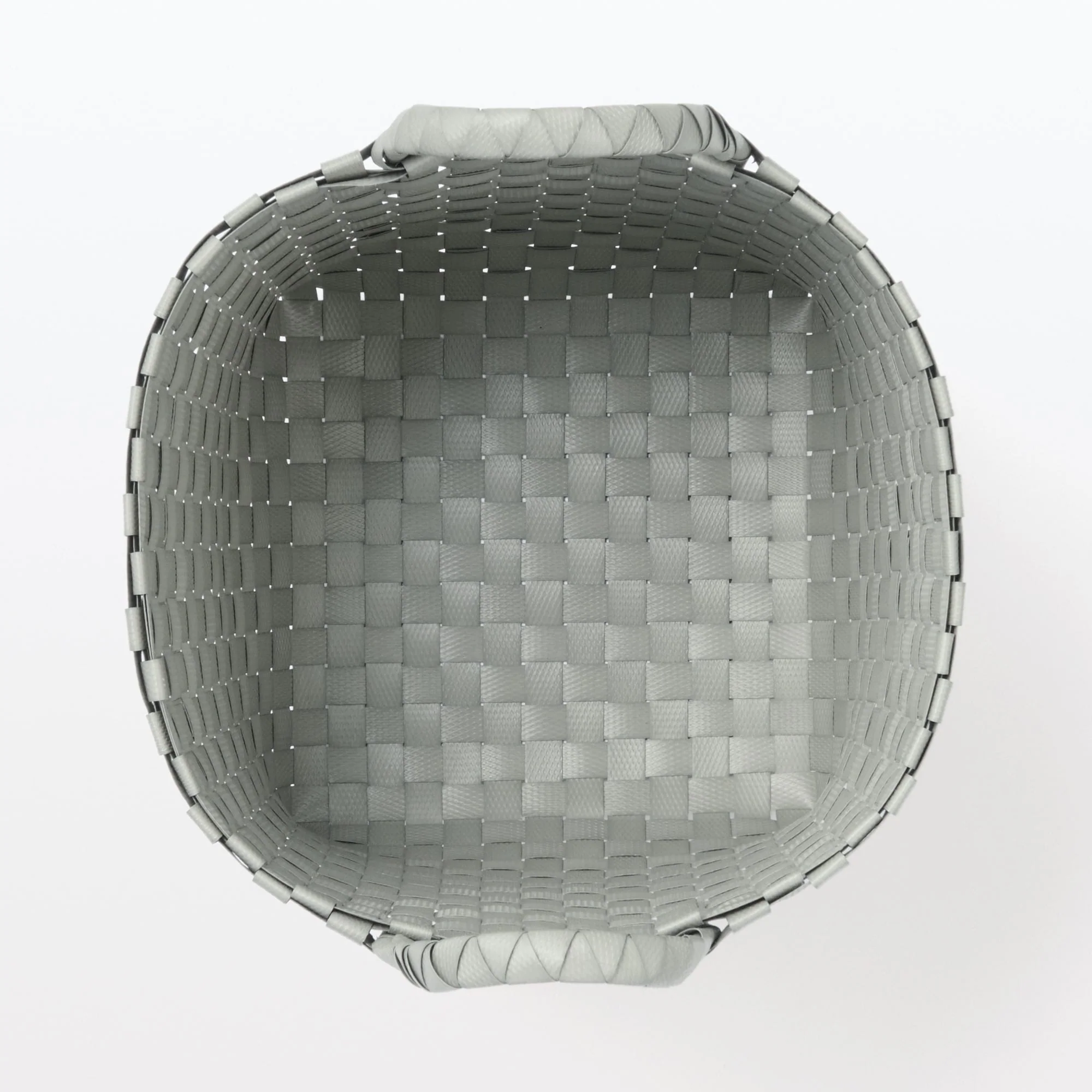 Recycled Polypropylene Strap Weave Basket - Grey - Small (Dia. 25 x H20 cm) - Image 5